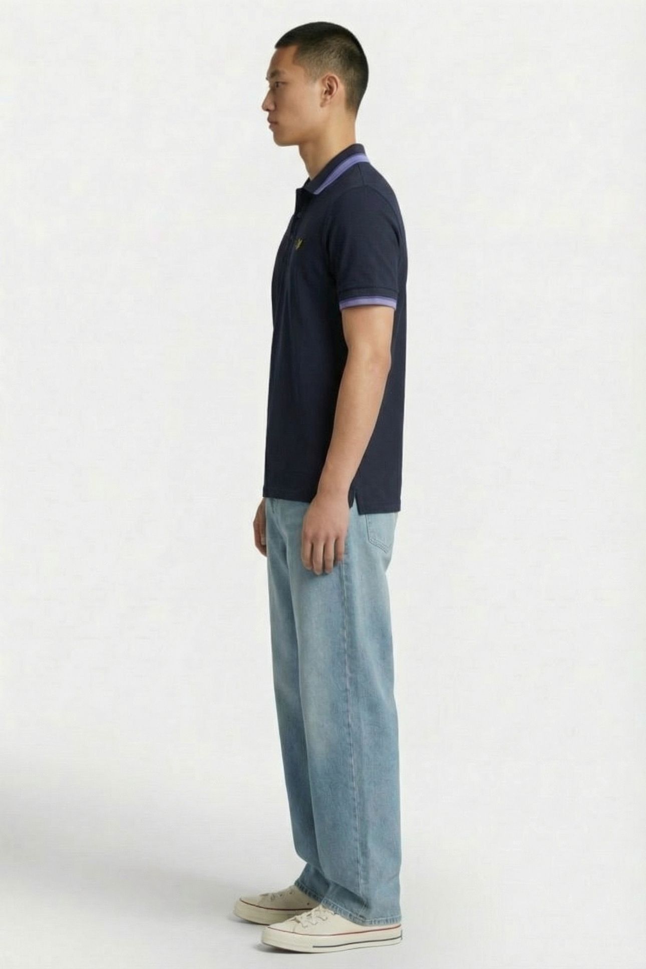 GOLF TIPPED RIB POLO SHIRT DARK NAVY/MOONLIGHT 4