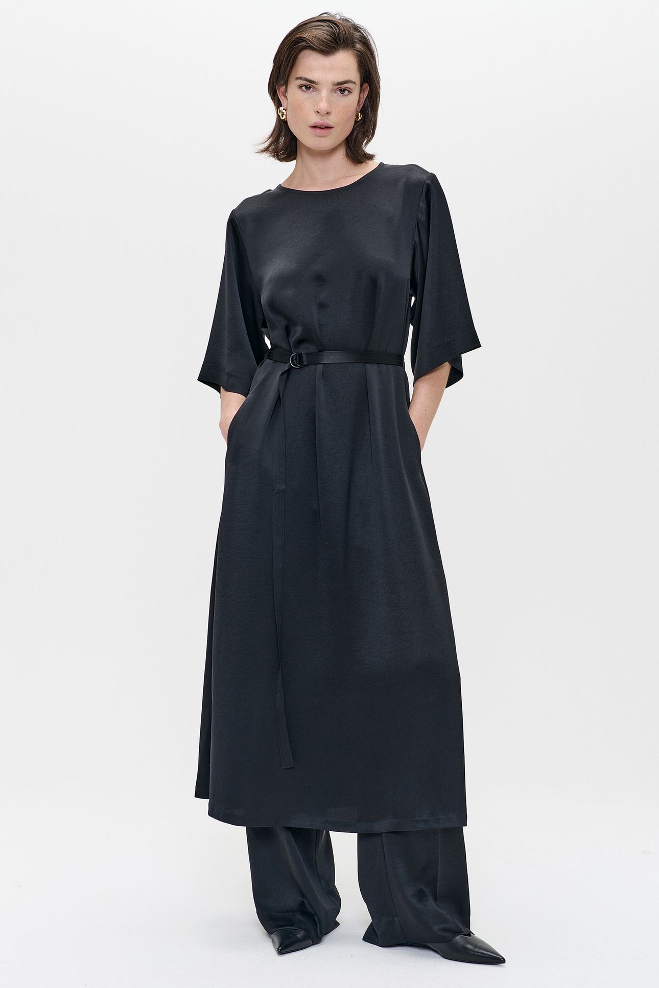 SATIN DRESS BLACK 4