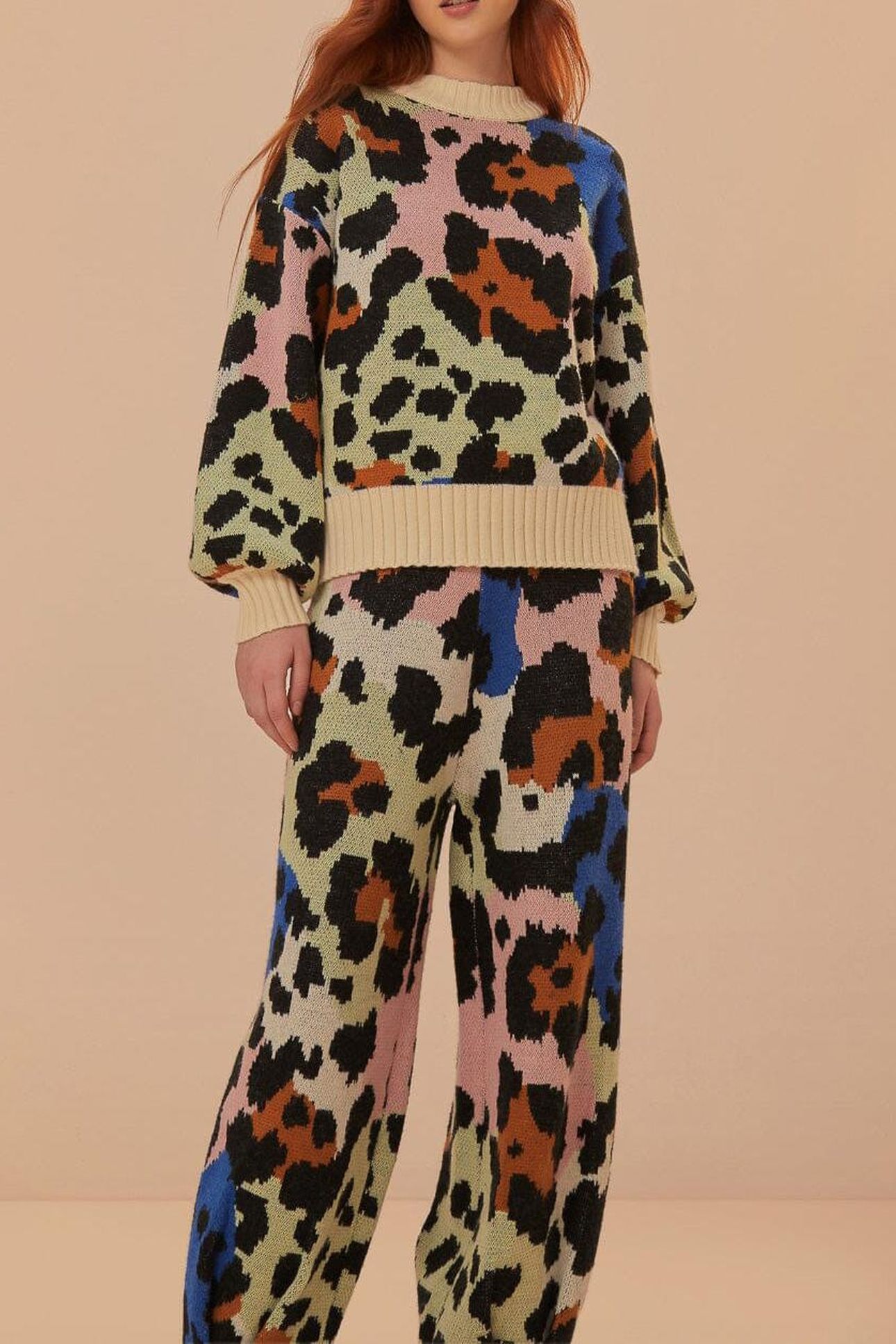 COLORFUL LEOPARDS KNIT PANTS 2