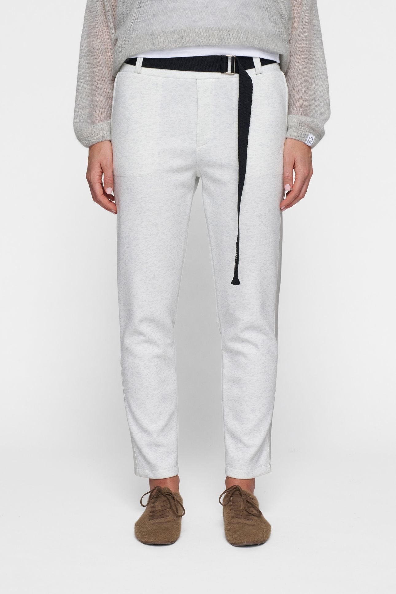 BELTED PANTS NEOPRENE WHITE MELEE 3