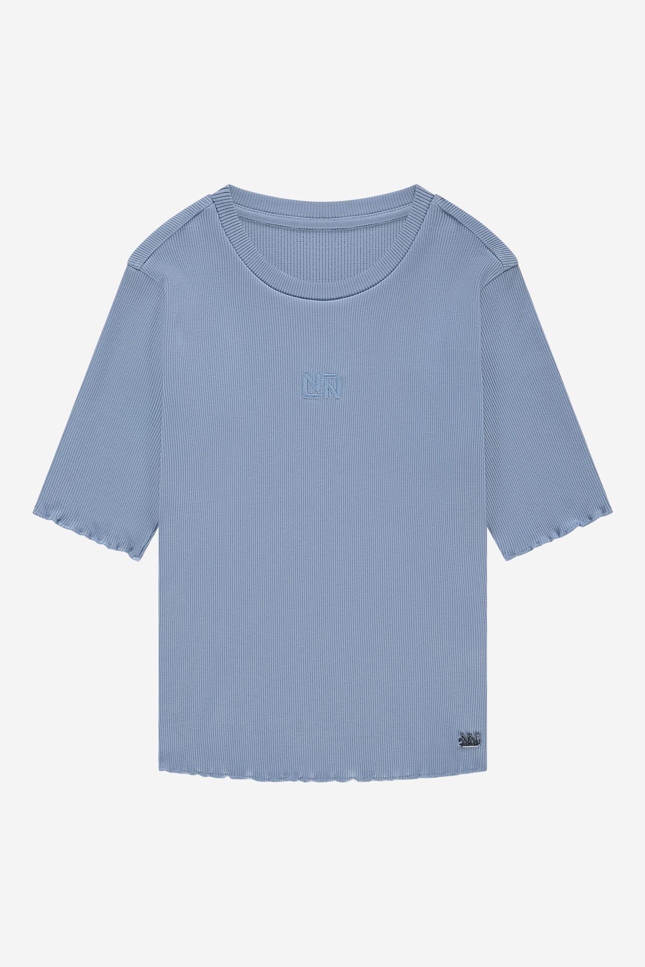 SYLVIA RIB TOP MAYA BLUE 2