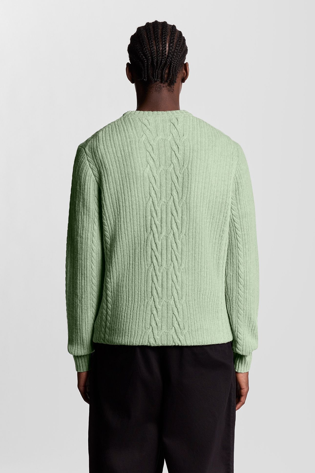 RIBBED CABLE KNIT JUMPER COLD MINT MARL 3