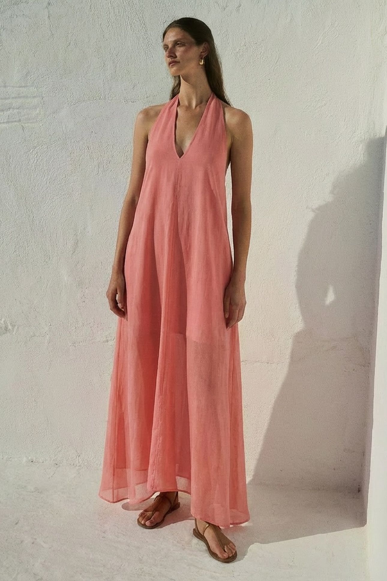MUSE MIDI DRESS RAMIE CORAL 1