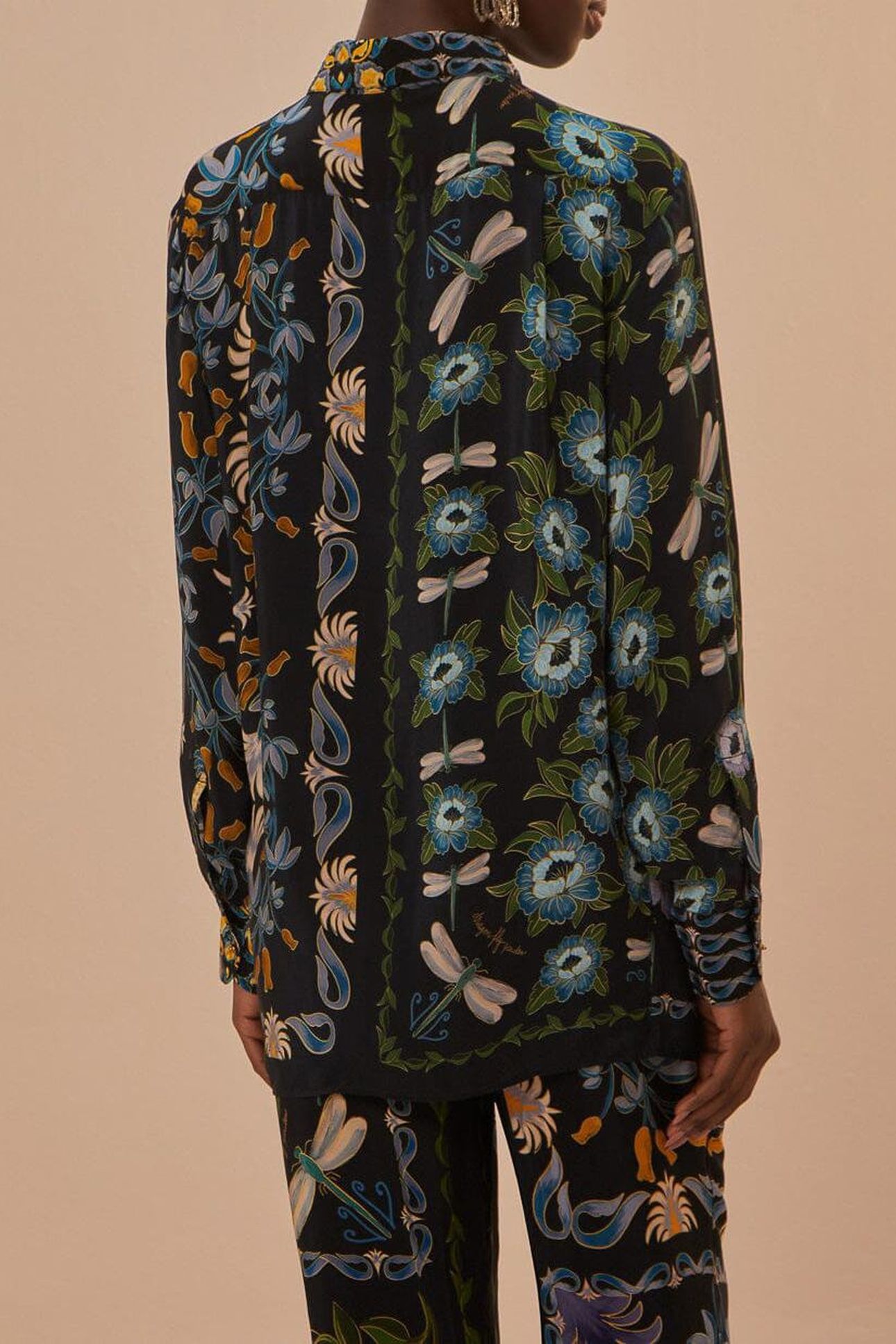 WINTER GARDEN BLACK PAJAMA SHIRT 2