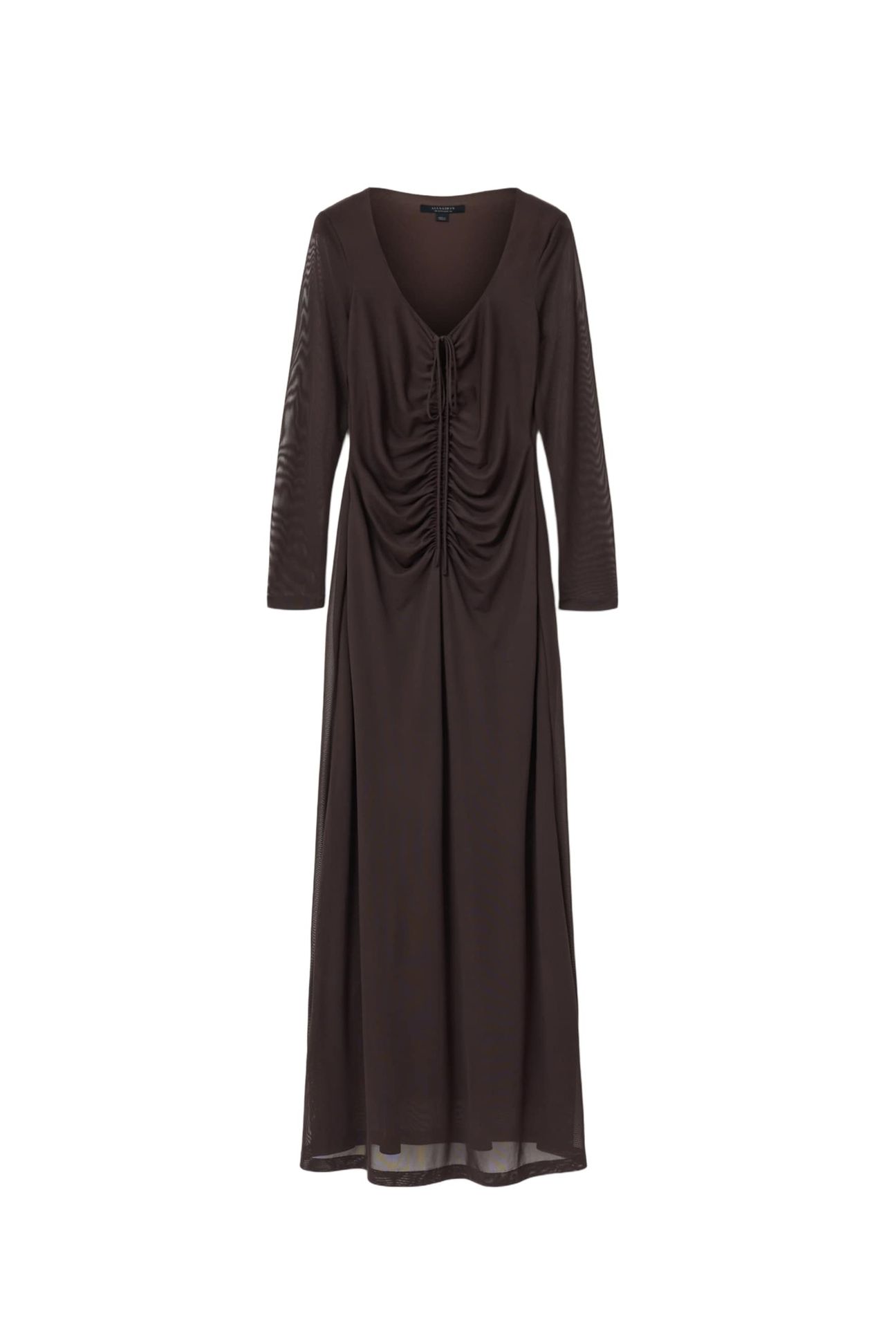 GABBY LS MESH DRESS BOTTLE BROWN 7