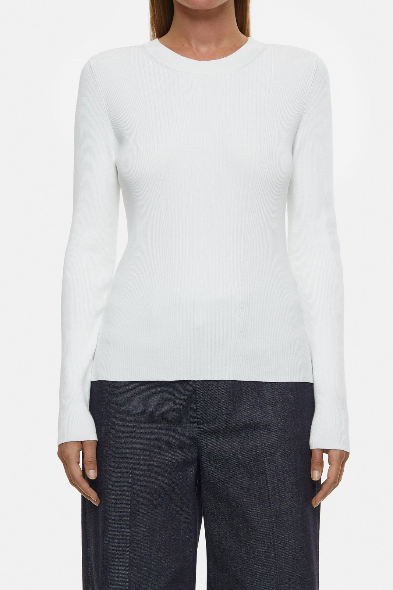 CREW NECK LONG SLEEVE KNITS IVORY 2