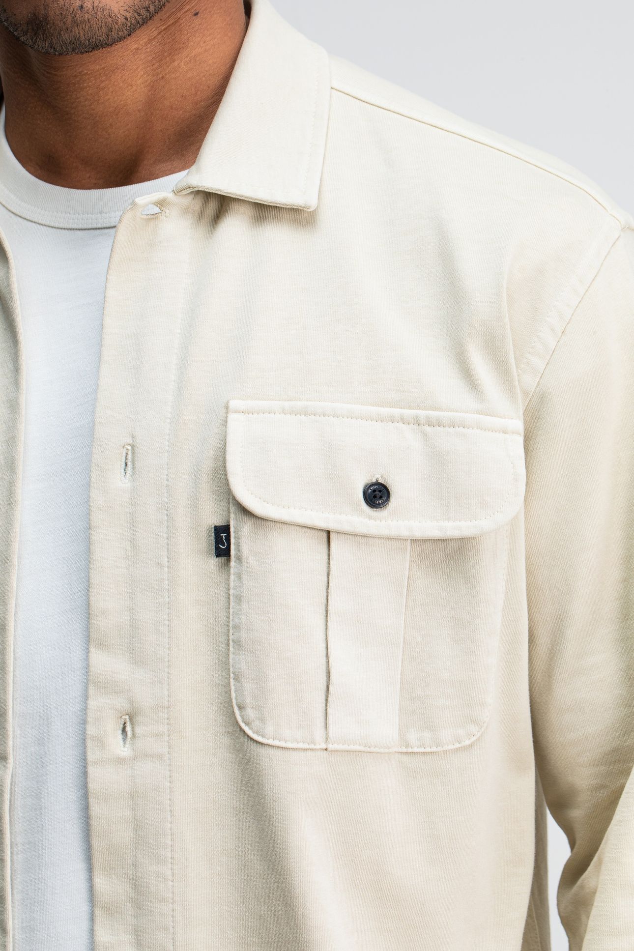 PHIL JERSEY OVERSHIRT BEIGE GREY VD 5
