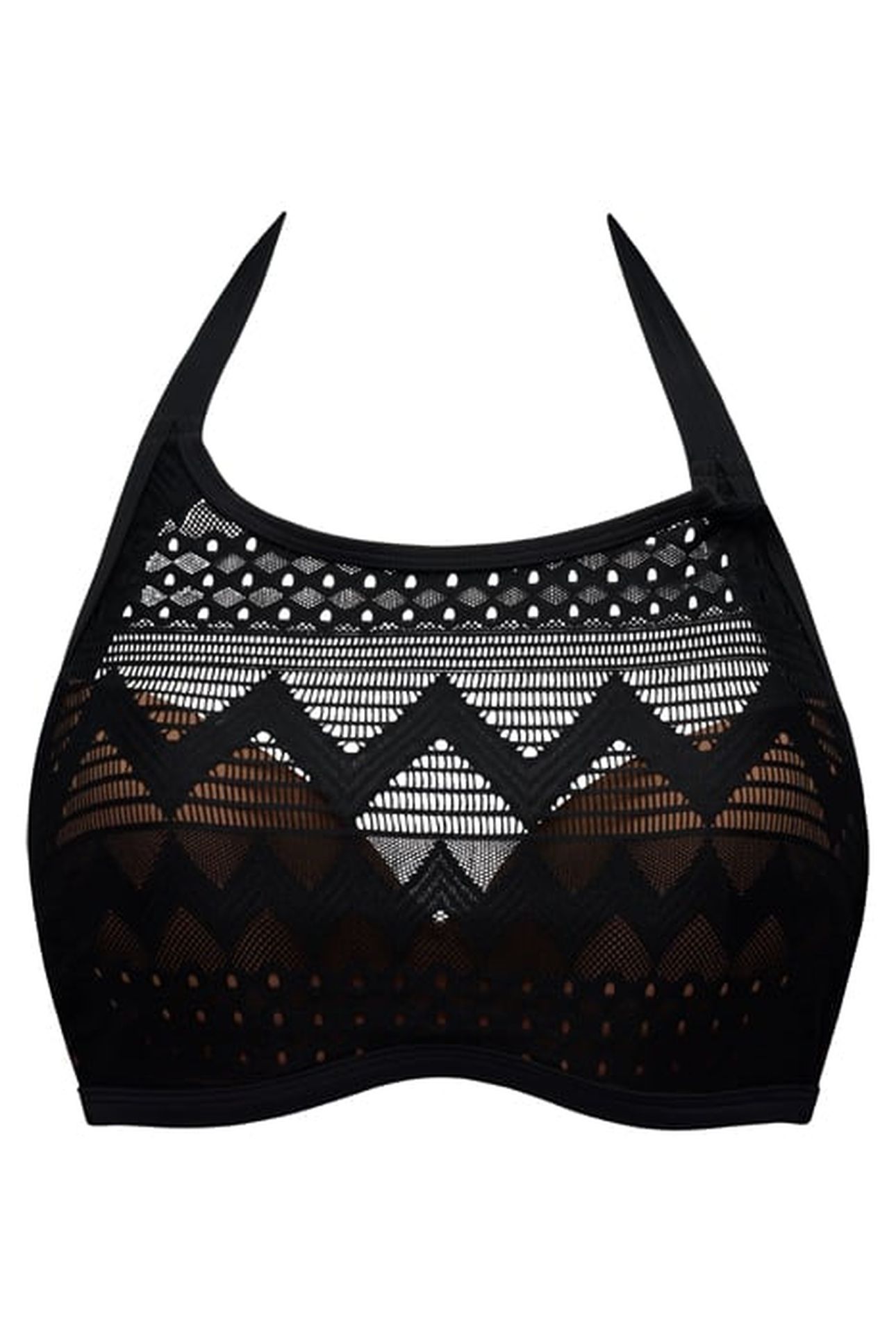 DOLCE VITA BLACK AND SAND PUSH UP BIKINI TOP 3