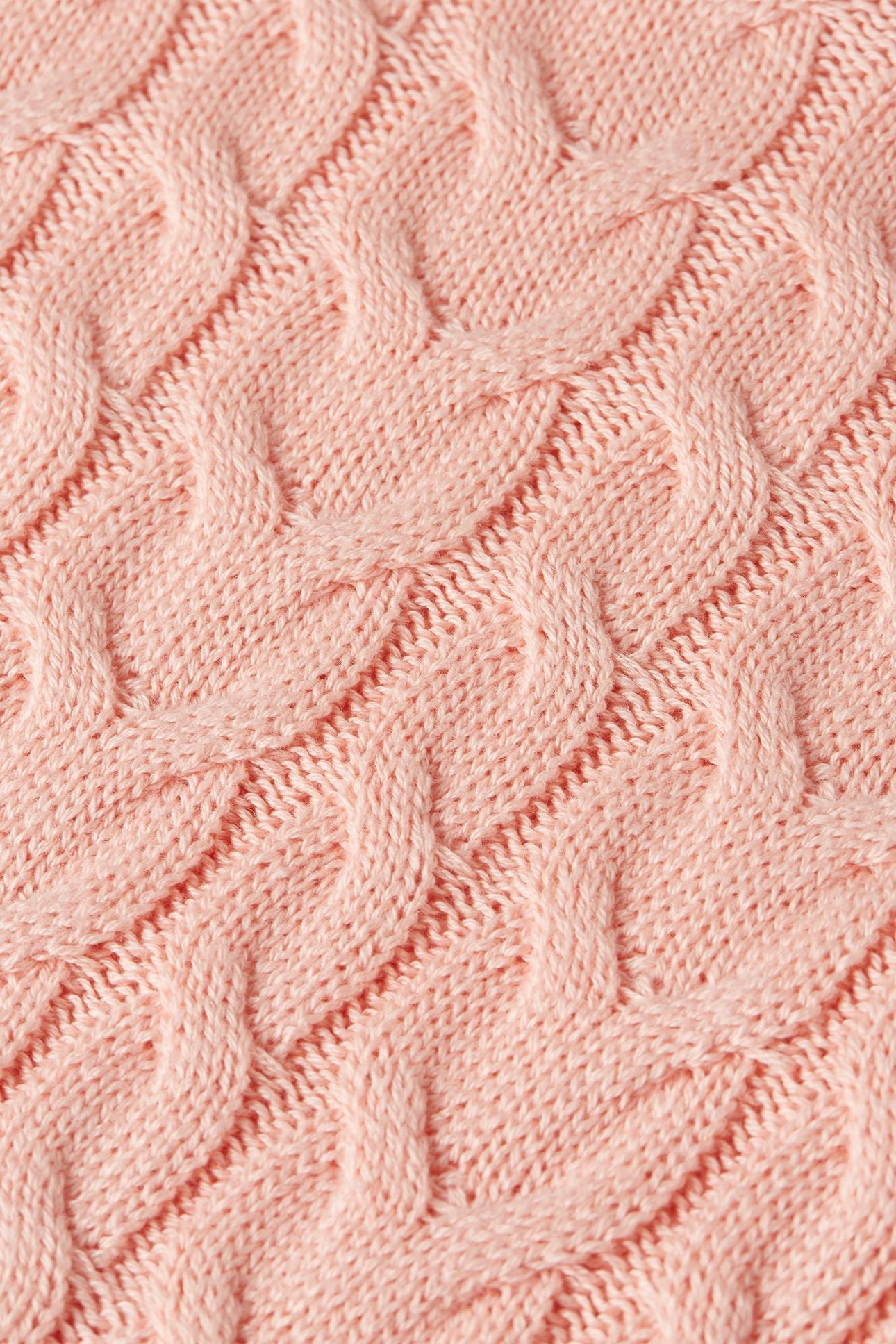 GIRLS CABLE SWEATER KNIT L/S APRICOT BLUSH 3