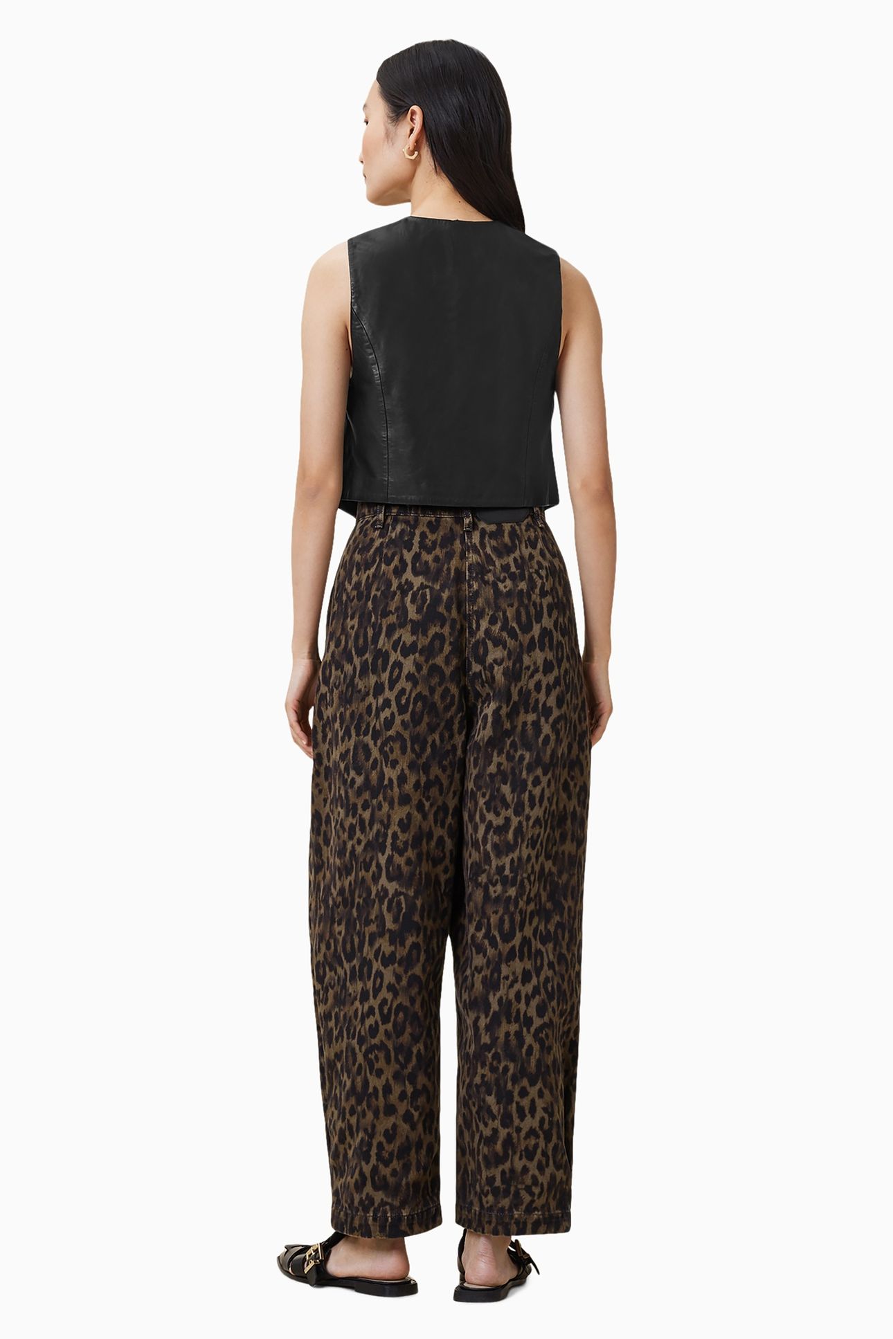 BECCA DENIM TROUSER LEOPARD BROWN 6