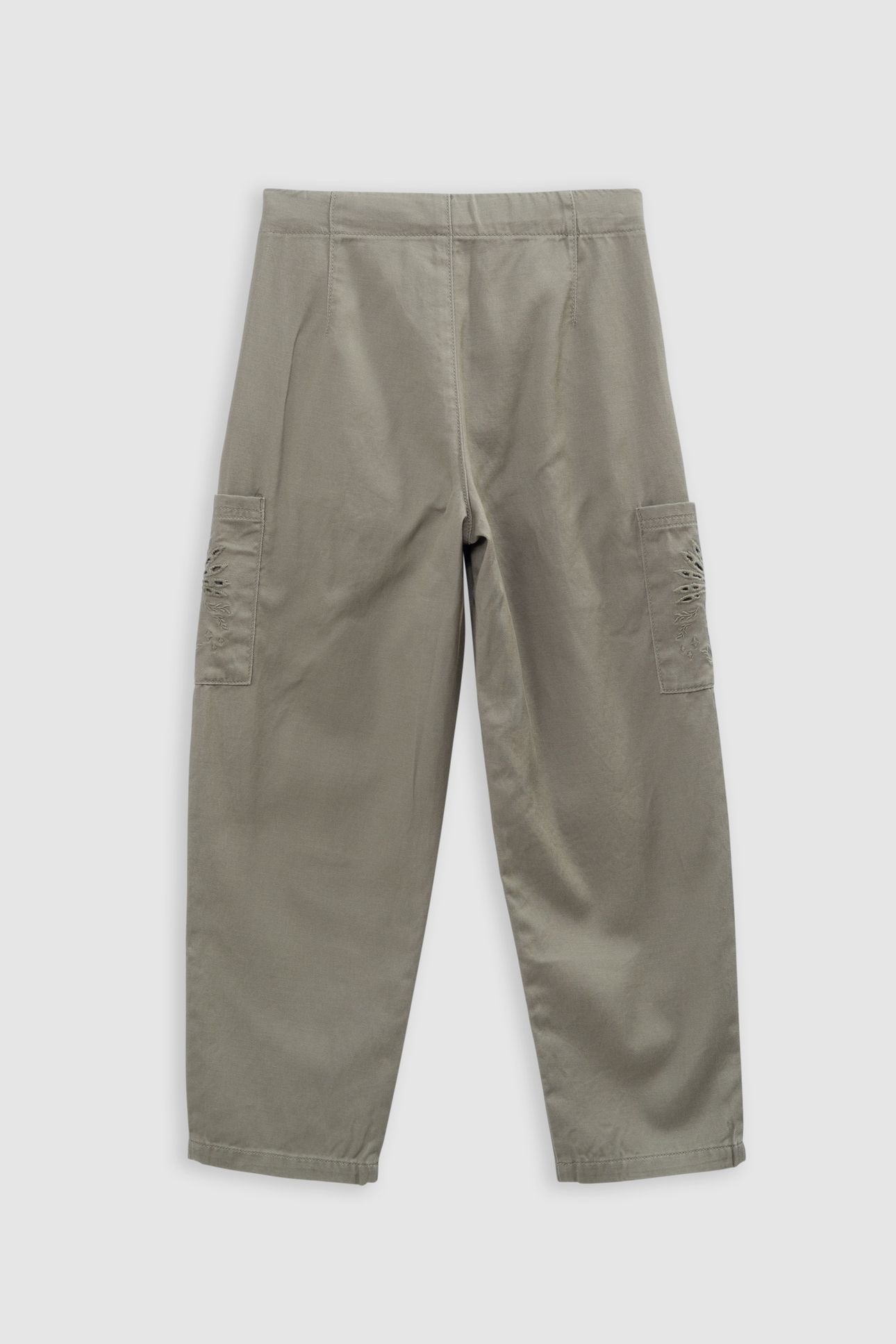 BATTLE KHAKI EMBROIDERED CARGO PANTS 2