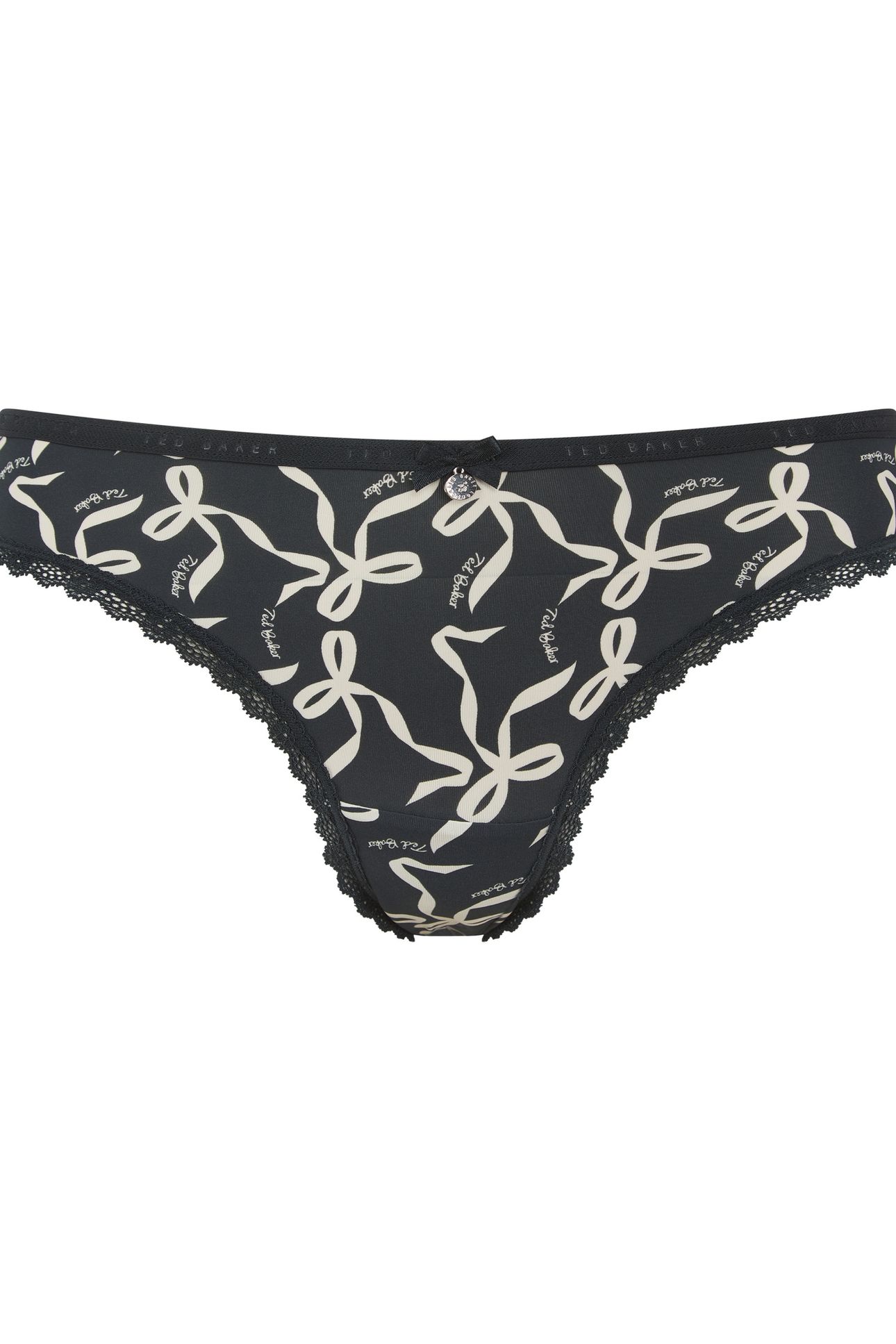 MYRTLE 3PK PLAIN AND PRINT BRIEF WITH LACE TRIM JET BLACK BO 5