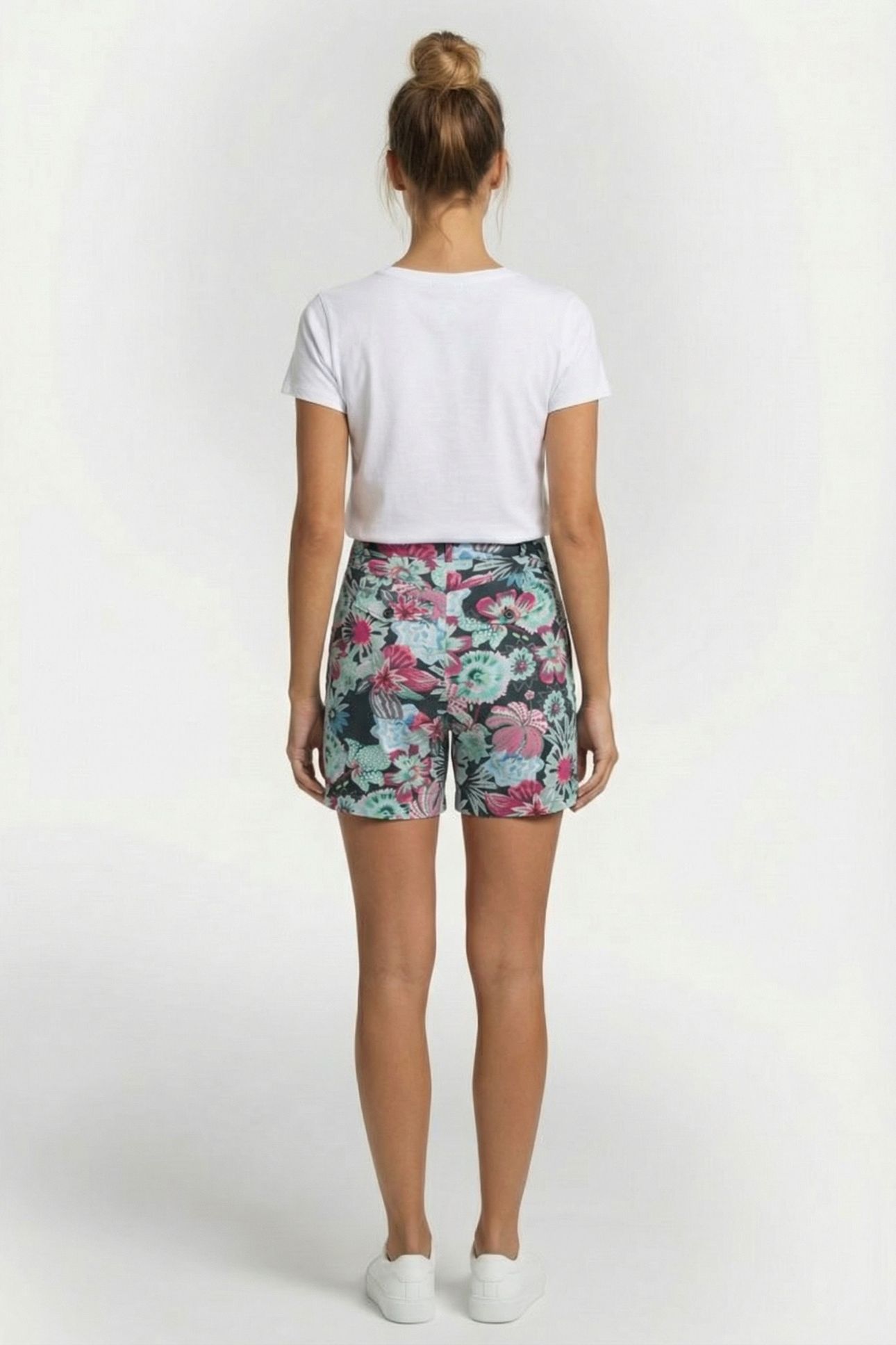 TRAVEL BERMUDA URBAN IN DARK SHADOW IN FLORAL MEDLEY PRINT 2