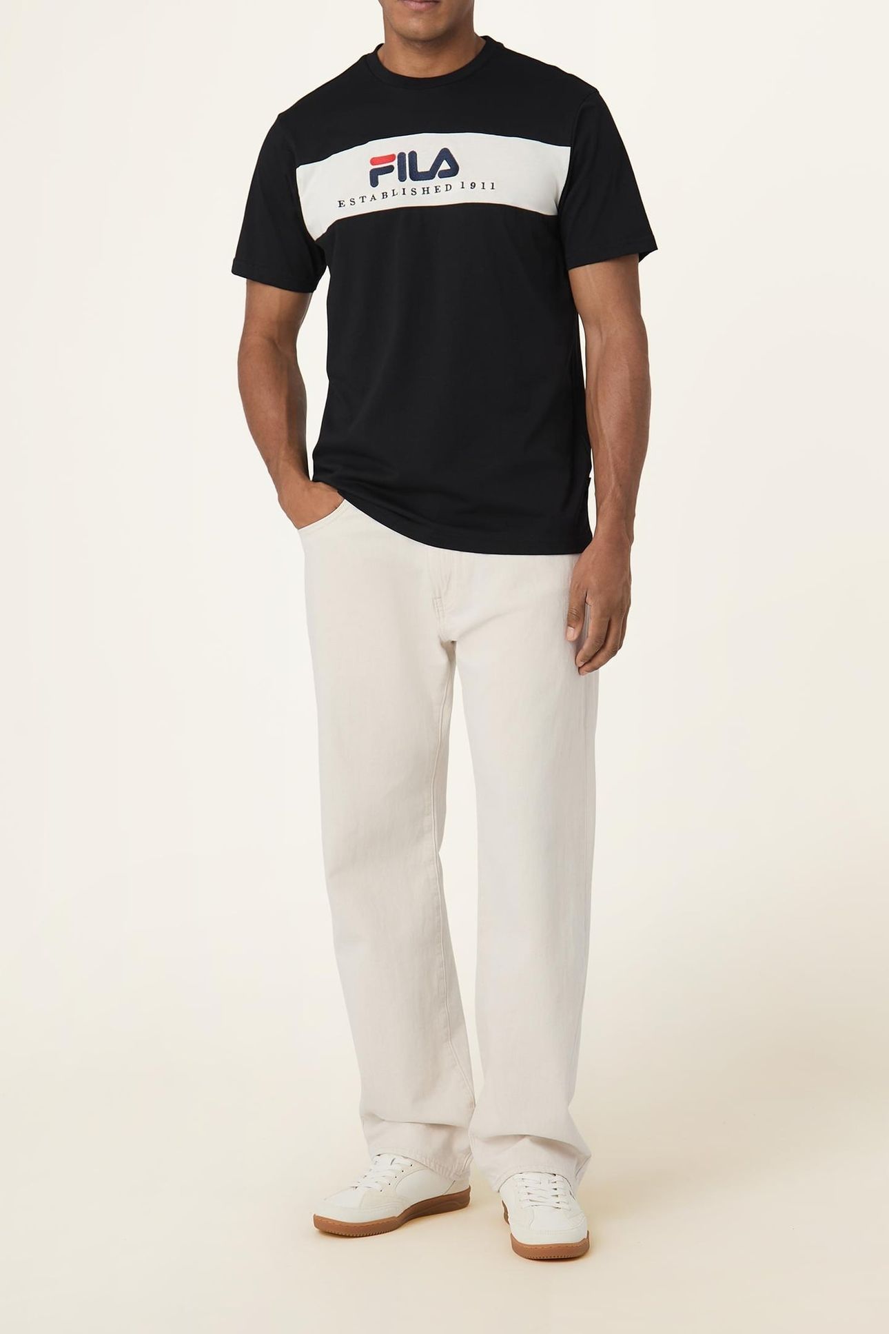 UNISEX VALSERA REGULAR BLOCKED T-SHIRT BLACK-EGRET 2