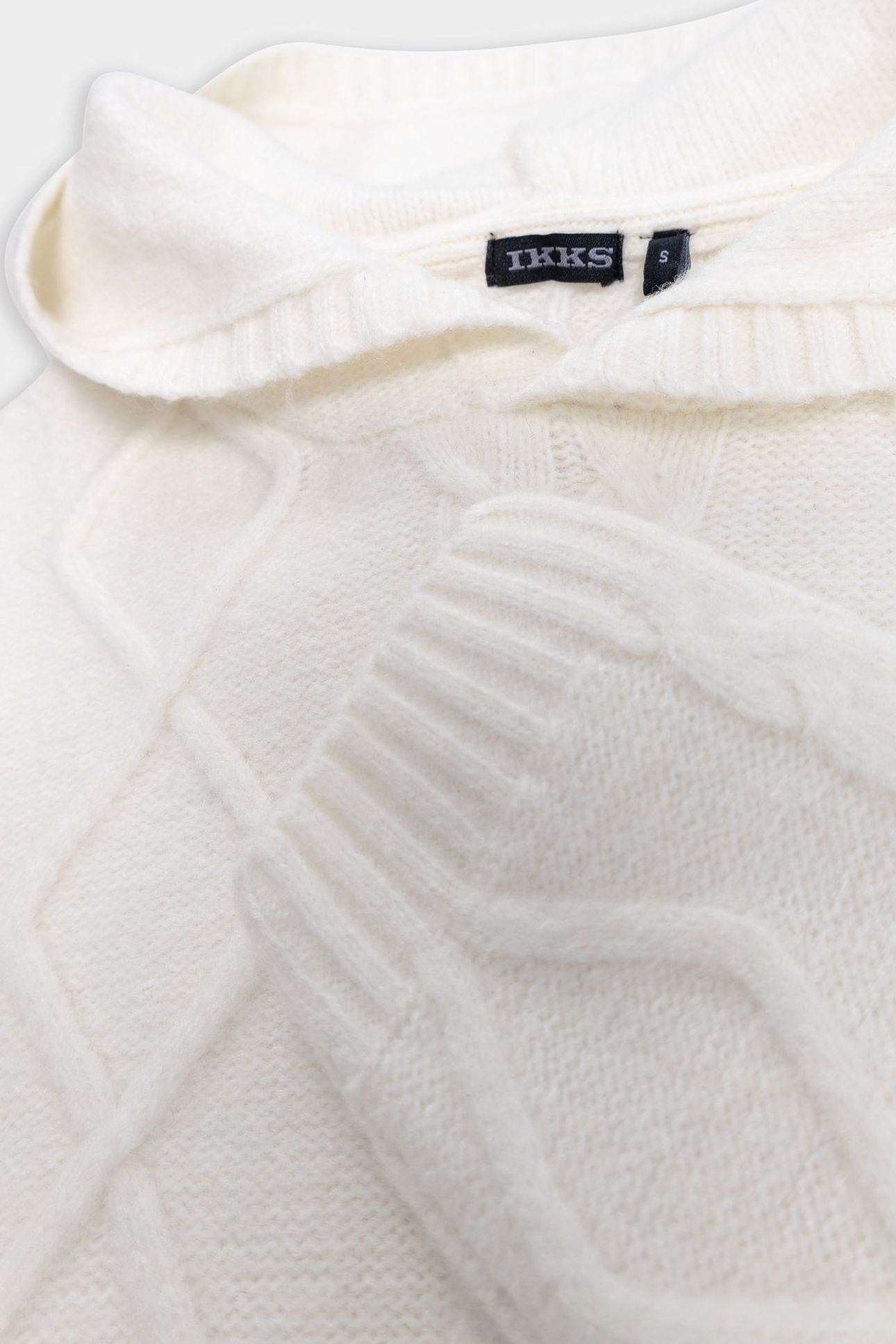 GIRL'S BEIGE HOODED CABLE KNIT SWEATER 6