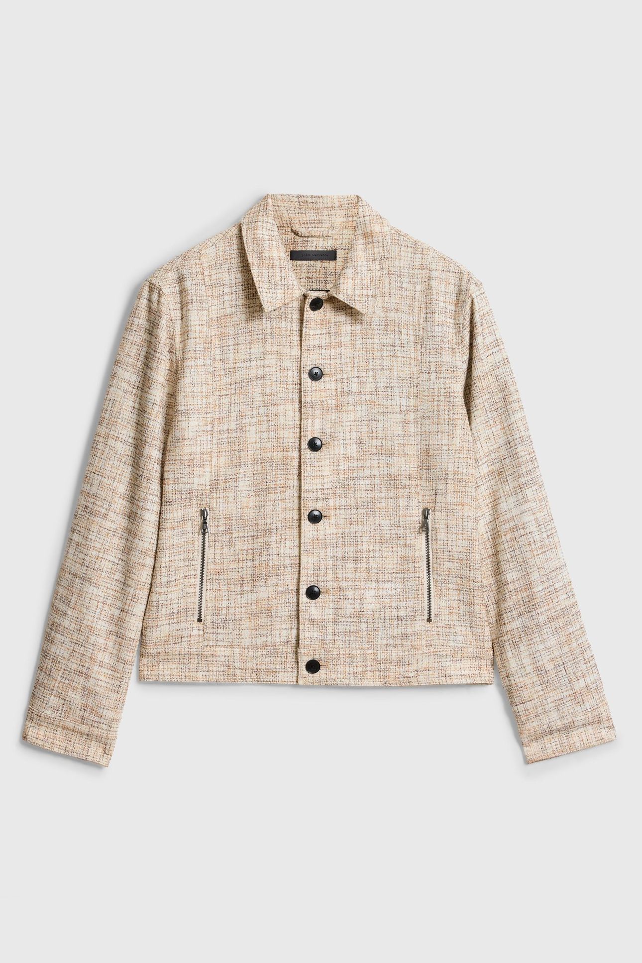 TRUCKER JACKET WITH FRONT DOUBLE ZIPPERS NATURAL 3