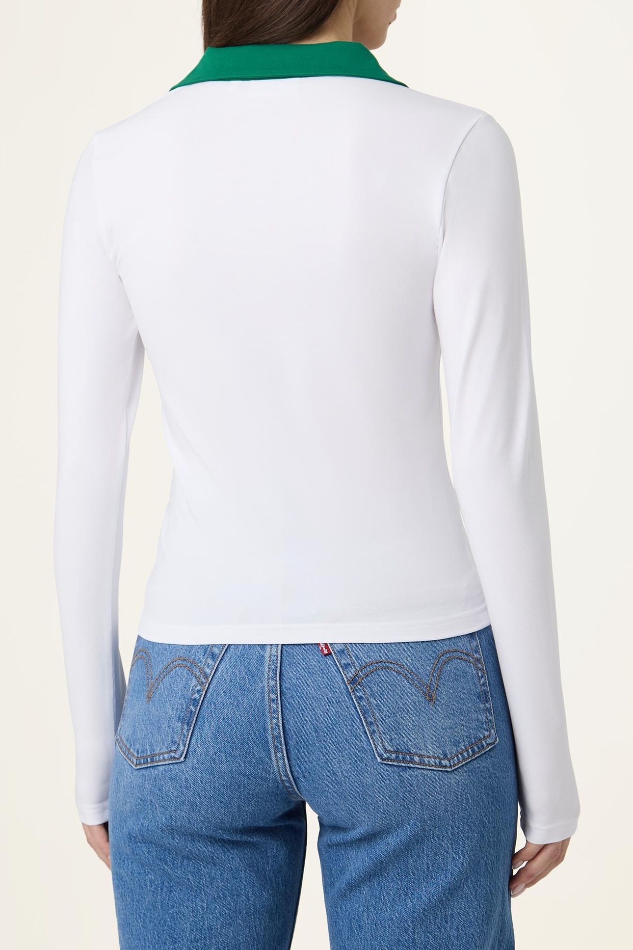 CERRIONE SLIM JOHNNY COLLAR TOP BRIGHT WHITE 3