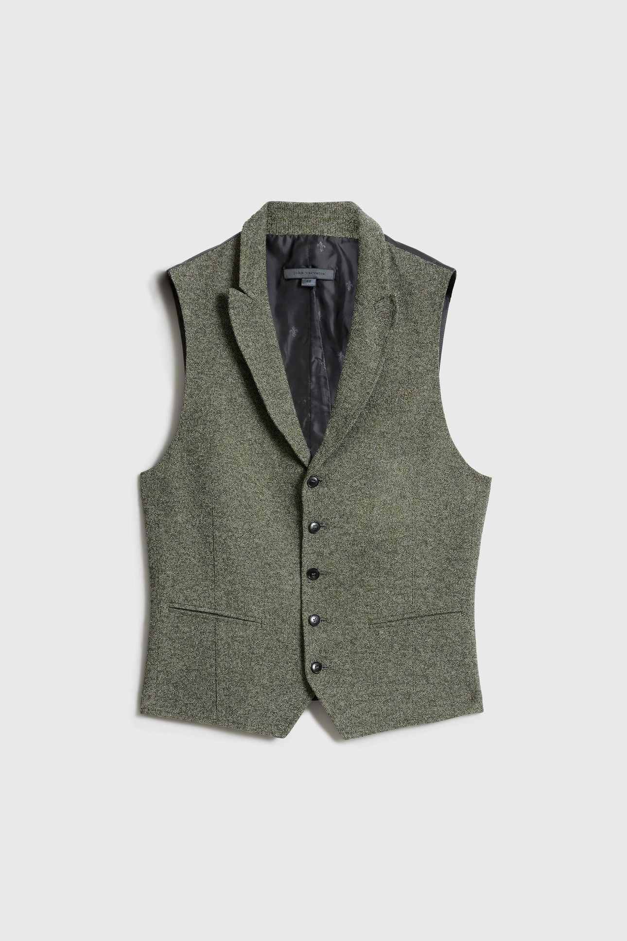 WOODWARD VEST - SLIM FIT PEAK LAPEL VEST MOSS GREEN 2