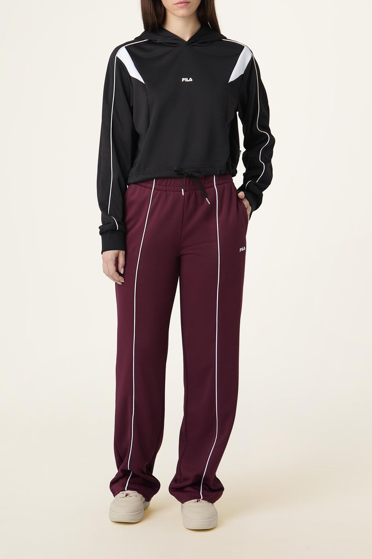 RIVOLI RELAXED CROPPED GRAPHIC HOODIE BLACK-BRIGHT WHITE 2