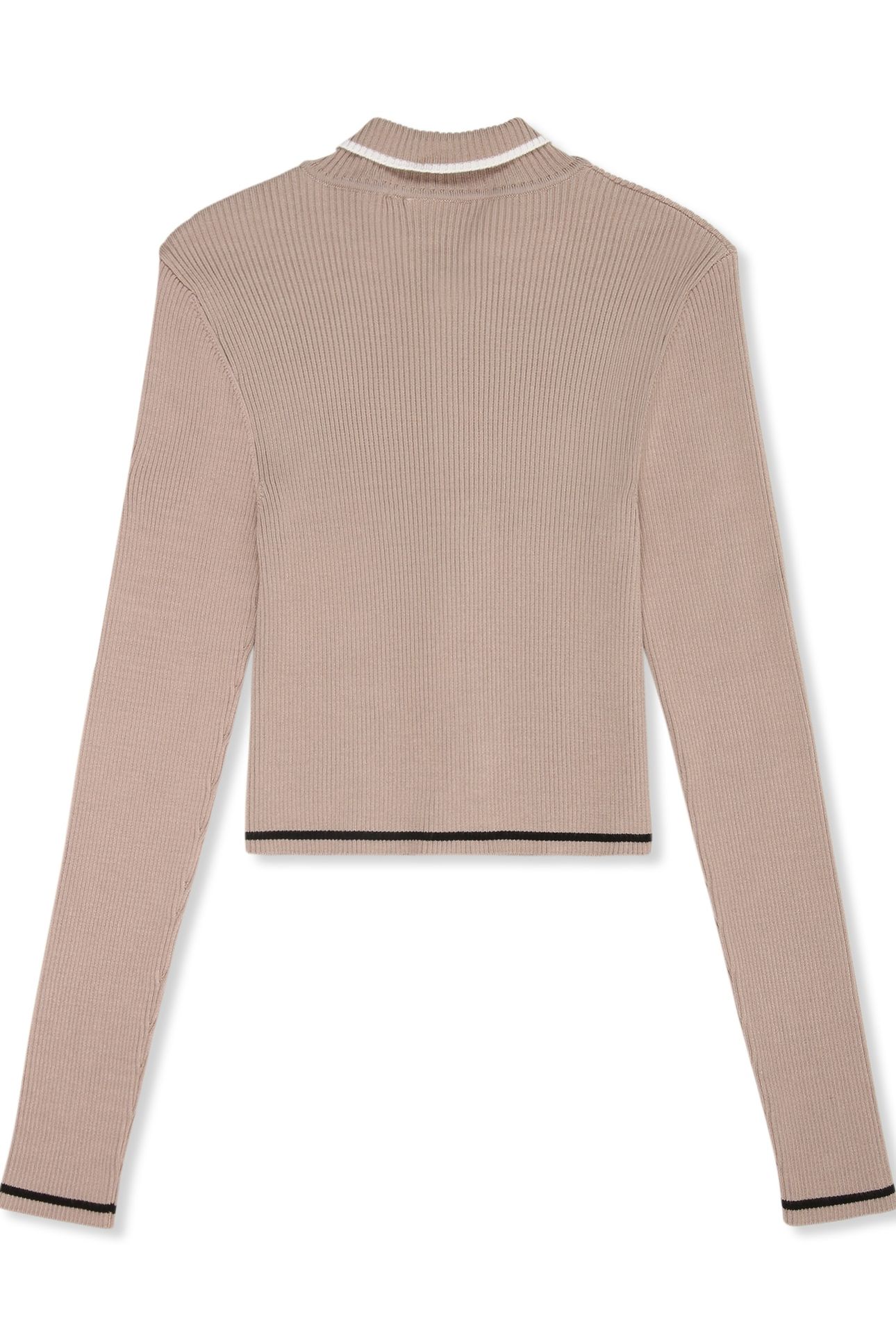 SIMONTE SLIM FULL-ZIP KNIT CARDIGAN TAUPE GRAY 4