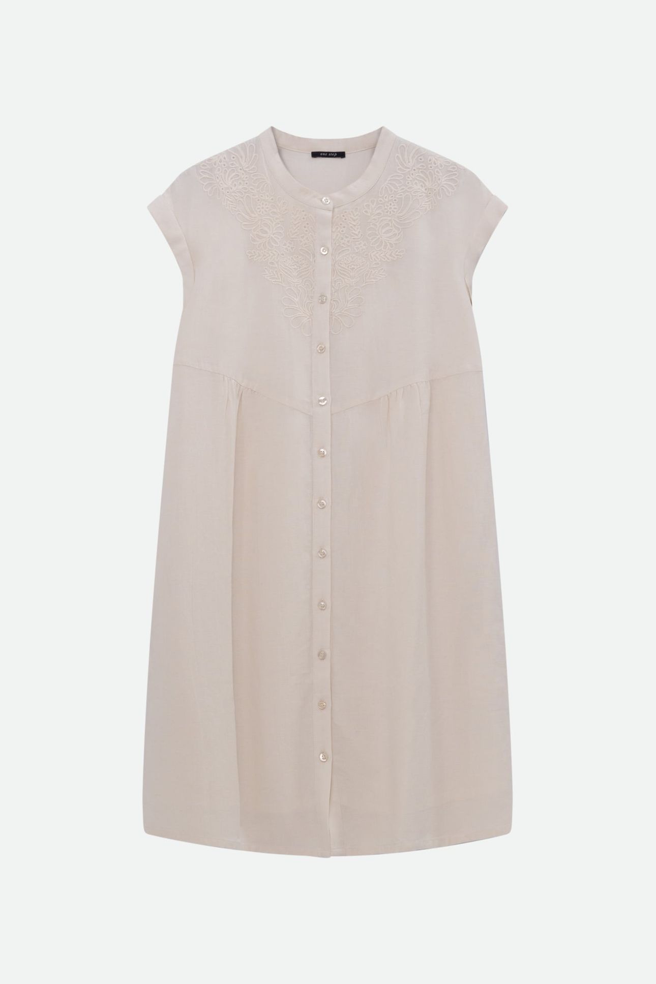RONDONIA - WHITE DRESS WITH PLACED EMBROIDERY 6
