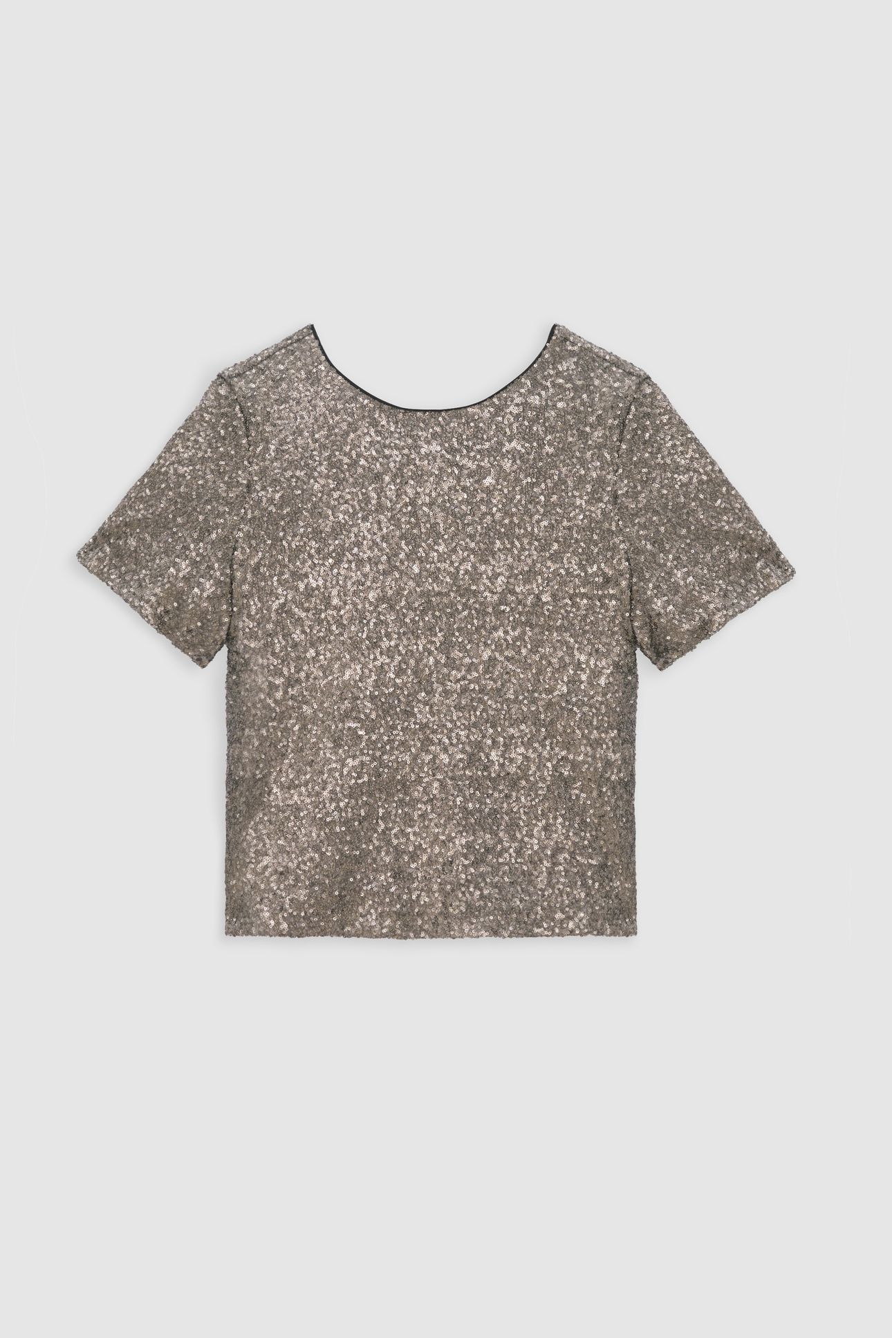 GREY TOP EMBROIDERED WITH METALLIC SEQUINS 4