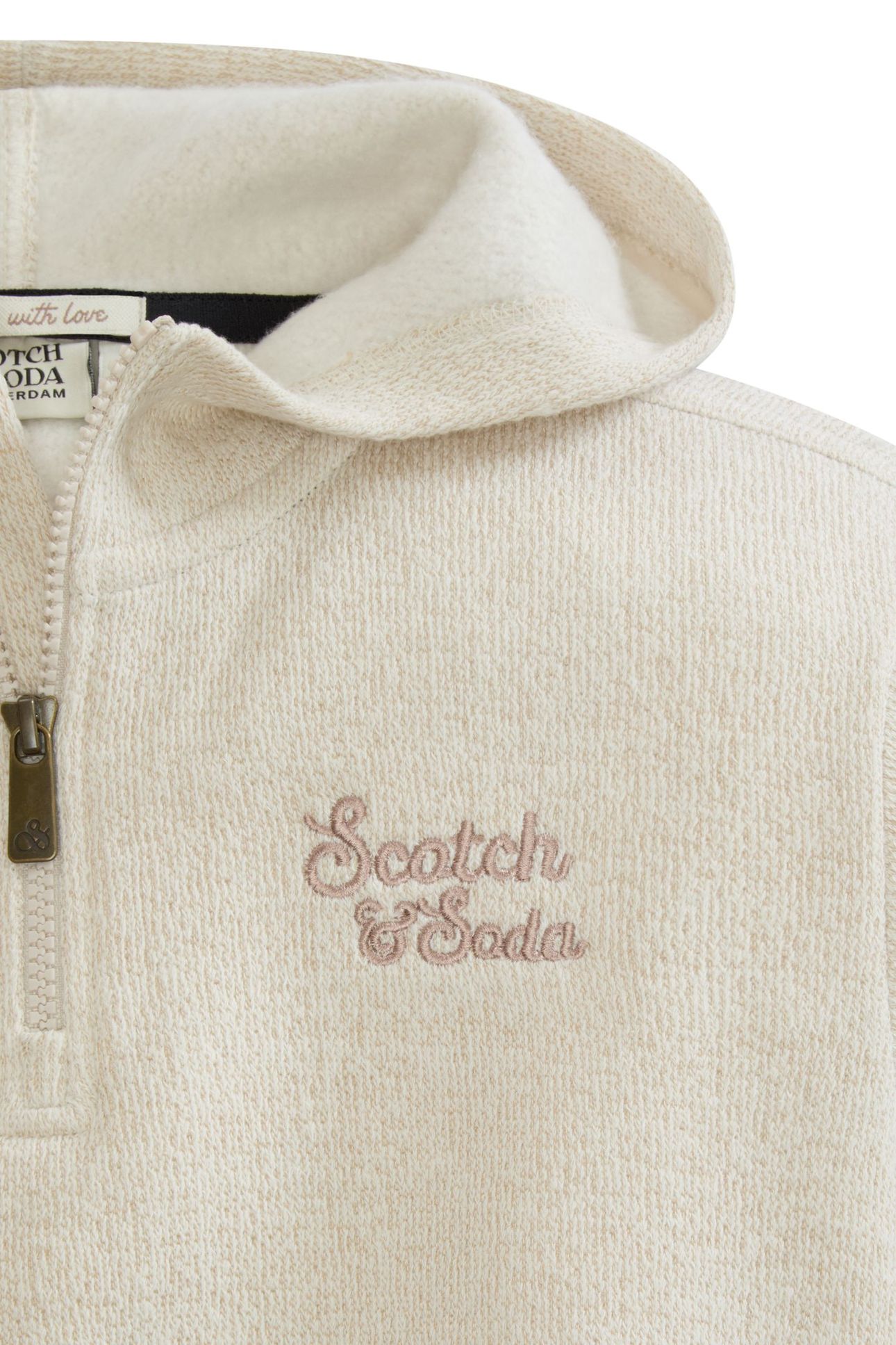BOYS 1/4 ZIP HOODIE EGGNOG 4