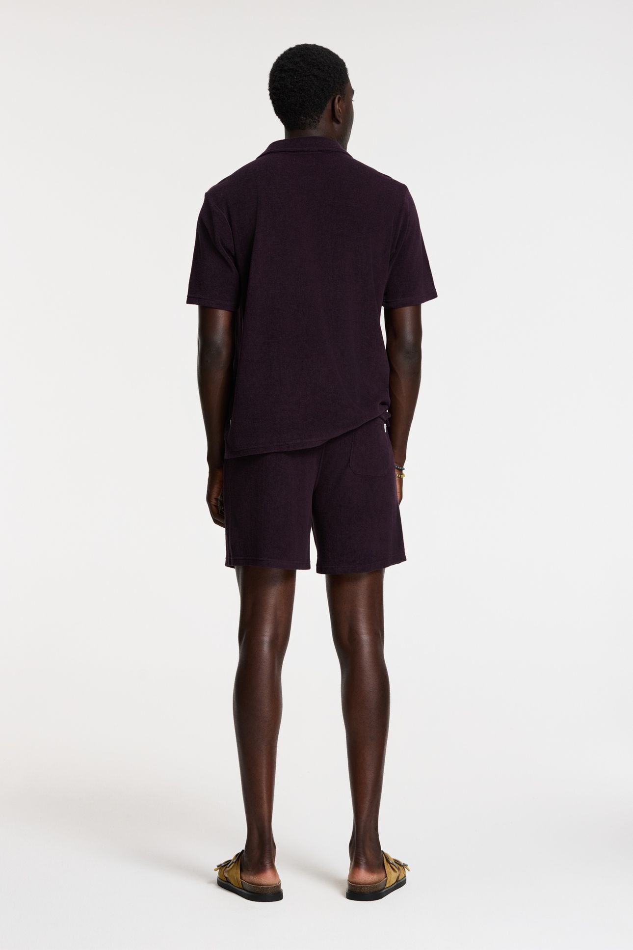 EVAN TOWELING SHORTS SOLID PURPLE ROCK 6