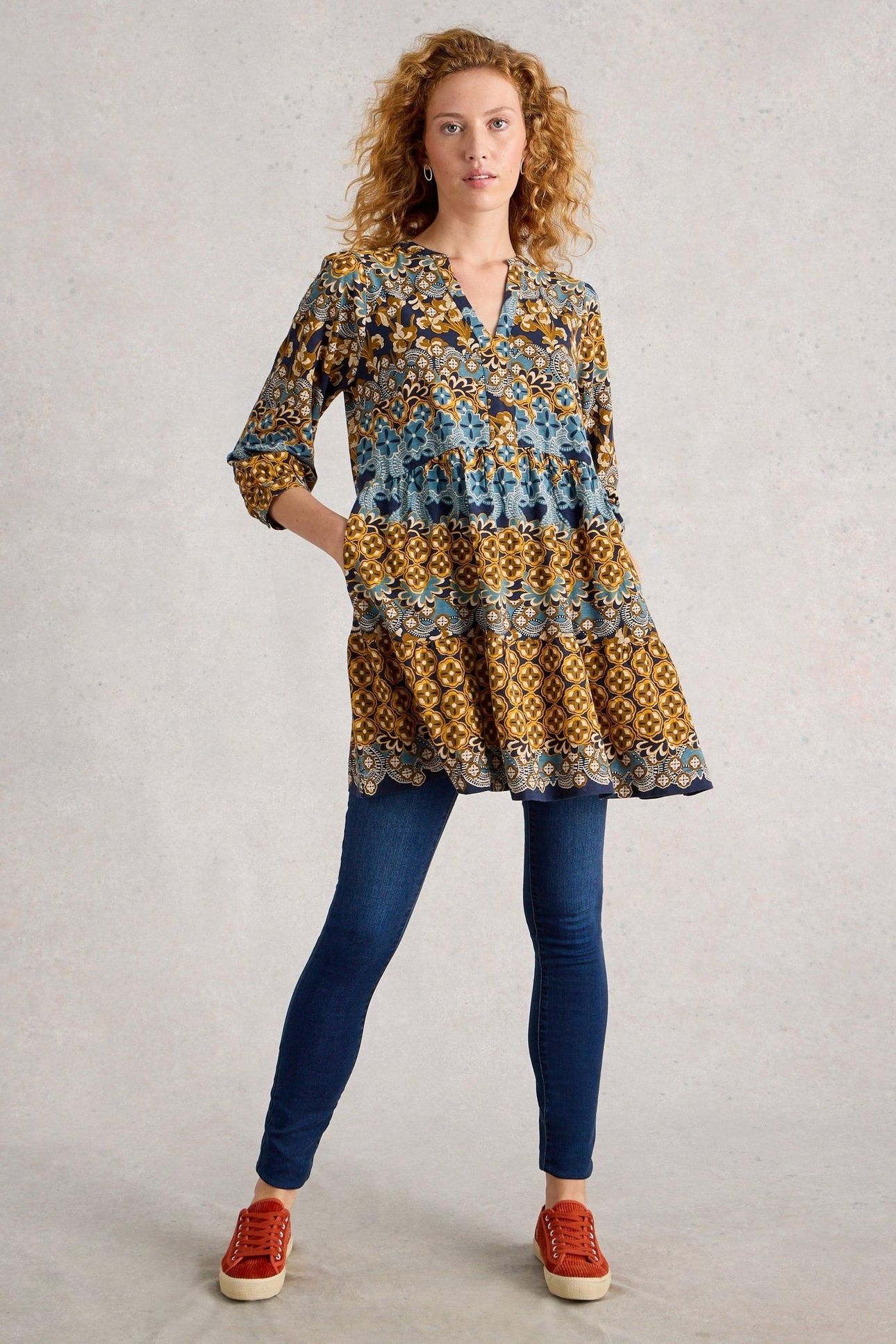 MARTA TUNIC CHARTREUSE PRINT 1