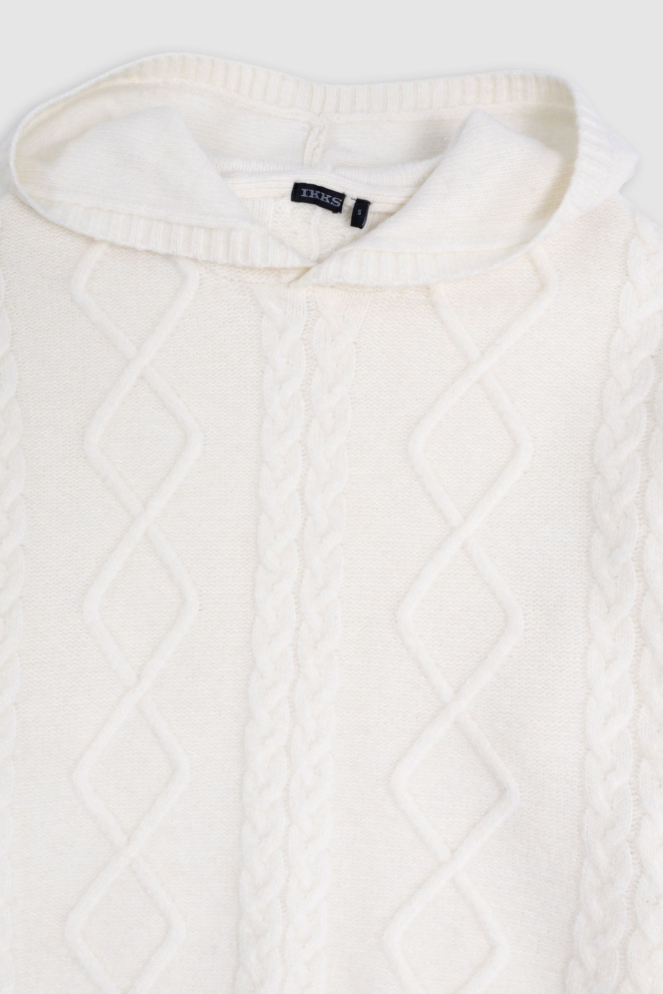 GIRL'S BEIGE HOODED CABLE KNIT SWEATER 3