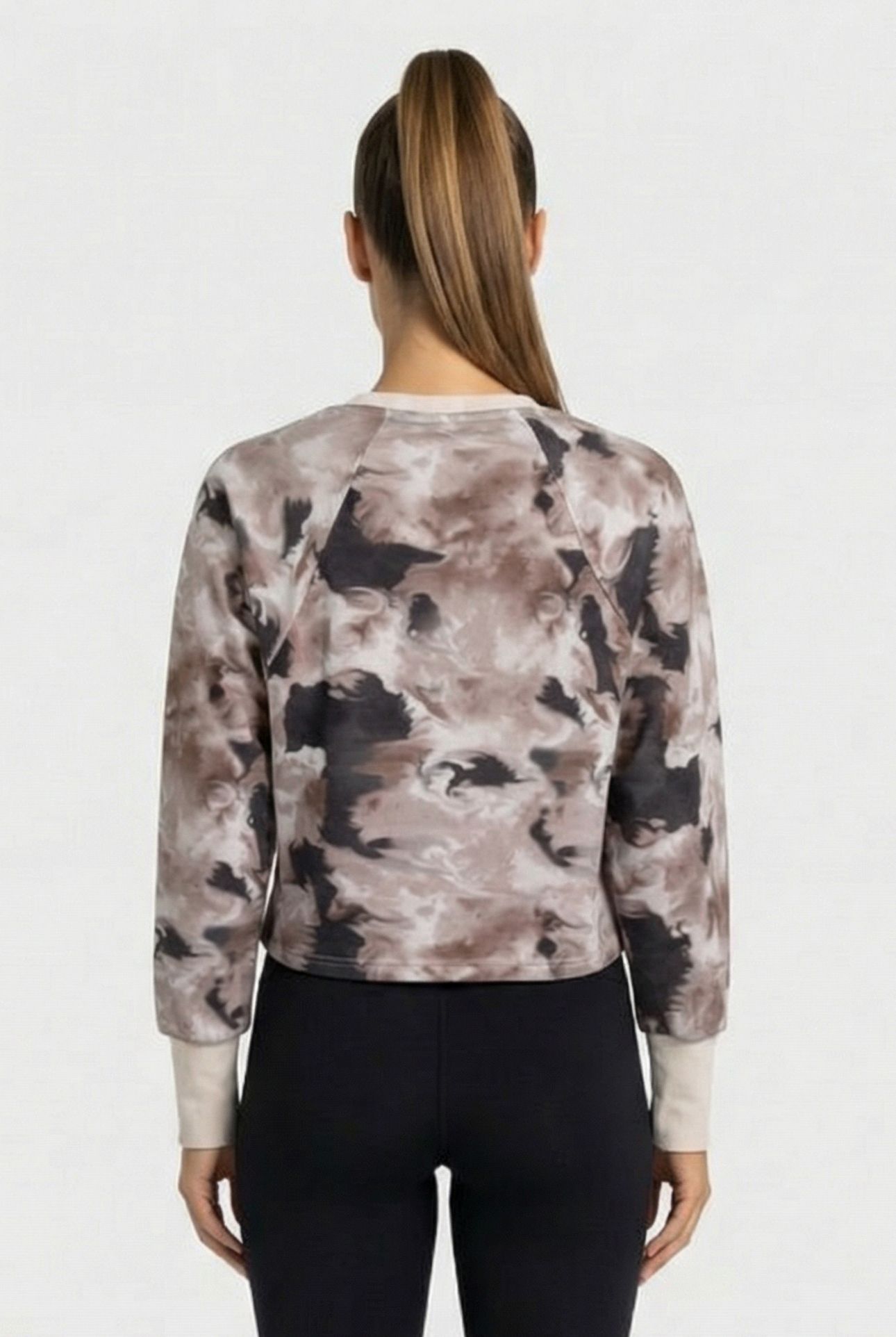 WOMAN SWEATER ALLOVER PRINT A-AFW814W22 PASTELPARCHMENT 11 0 2