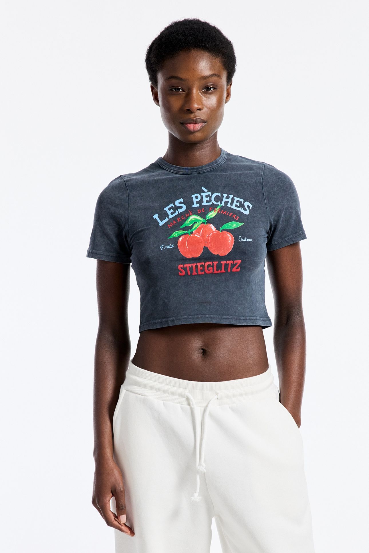 CAMILLE CROPPED T-SHIRT BLACK 1
