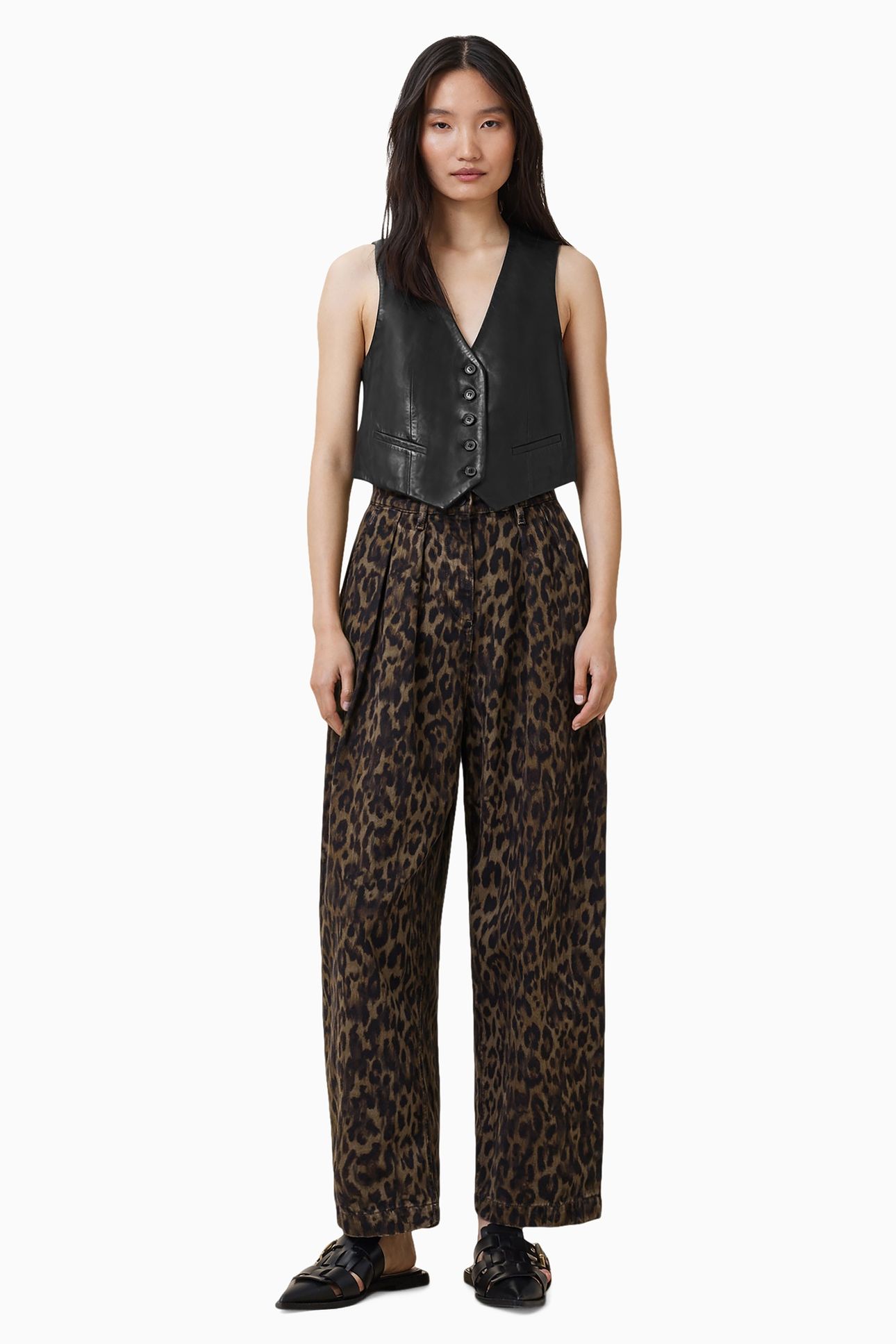 BECCA DENIM TROUSER LEOPARD BROWN 4