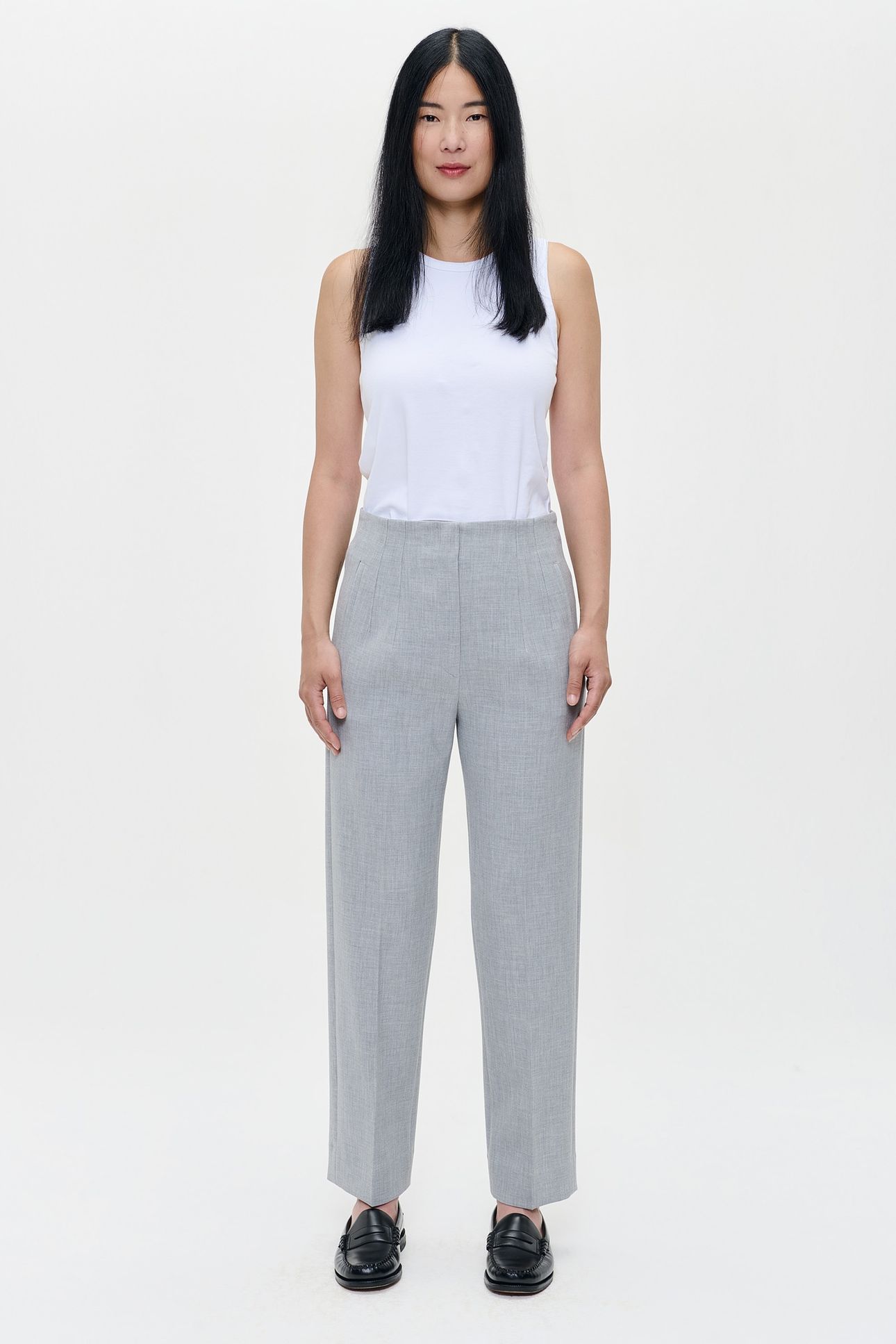 COMPACT STRTCH COLETTE PANTS LIGHT GREY MELANGE 3