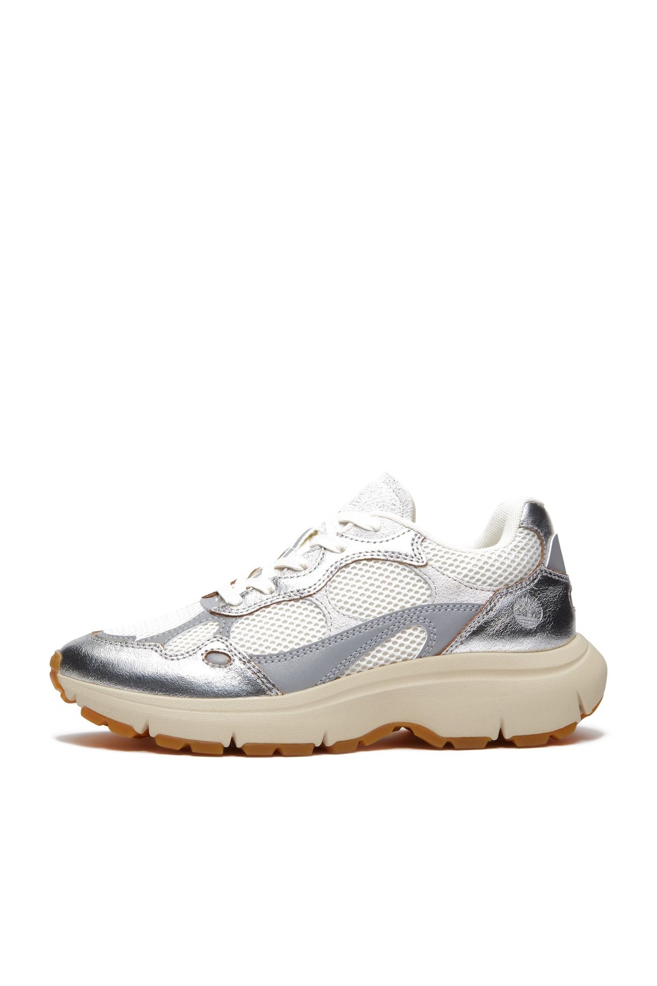 HAZEL LANE LOW LACE UP SNEAKER NATURAL MESH SILVER 5
