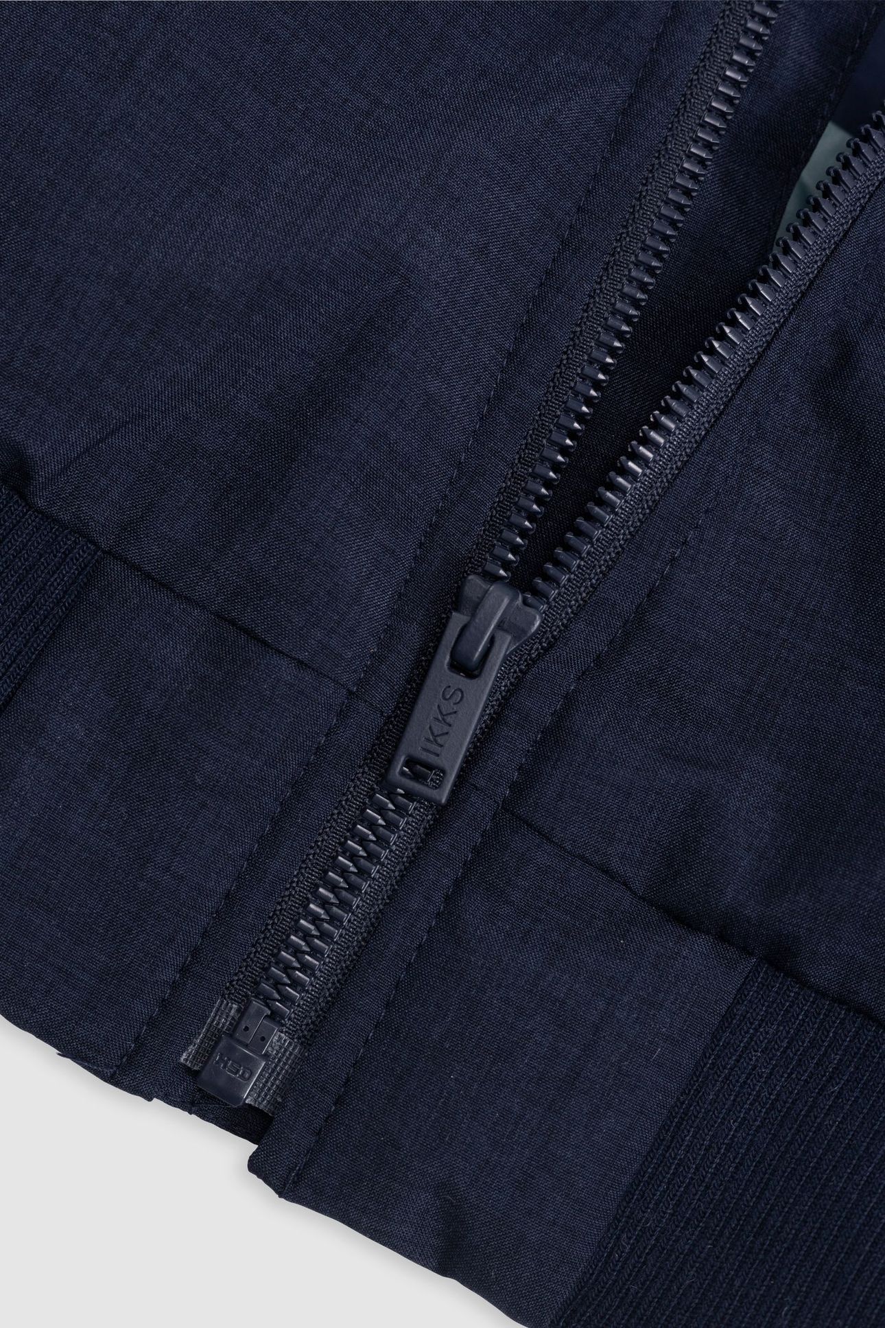 NAVY TWO-MATERIAL HOODED BOMBER 8