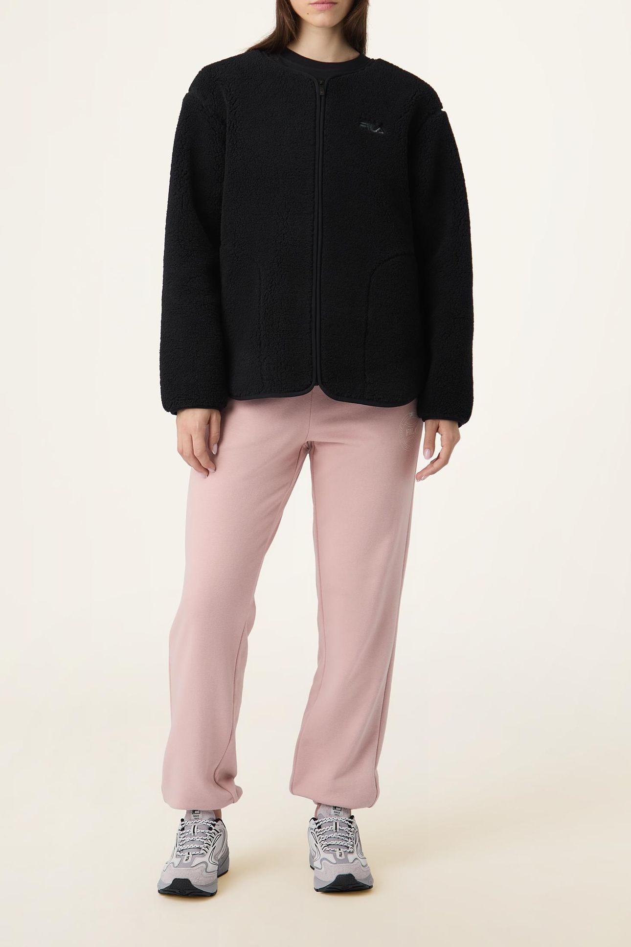CASSIANO RELAXED TEDDY FLEECE JACKET BLACK 2