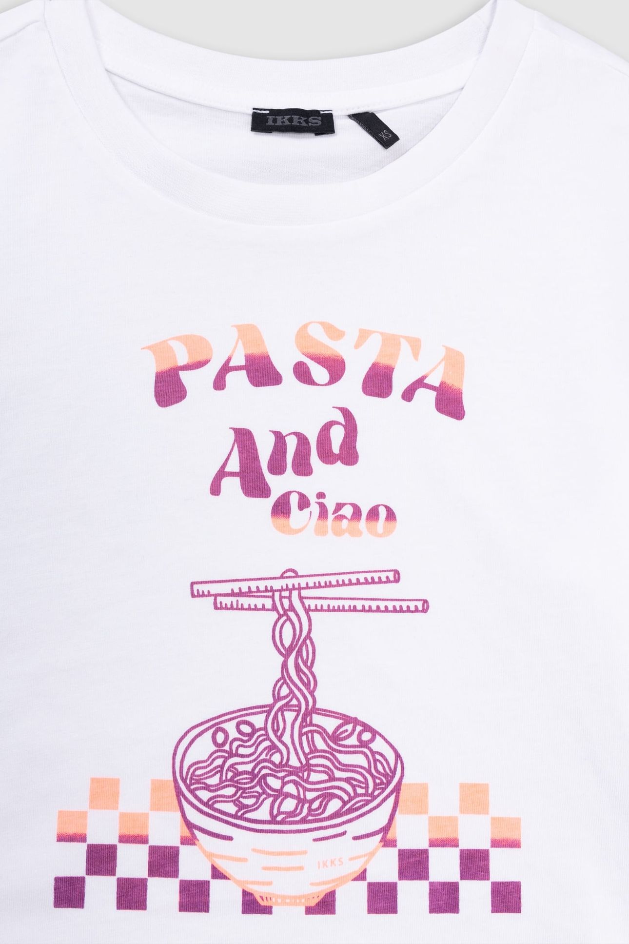 WHITE T-SHIRT ORGANIC COTTON VISUAL BOWL OF PASTA 3