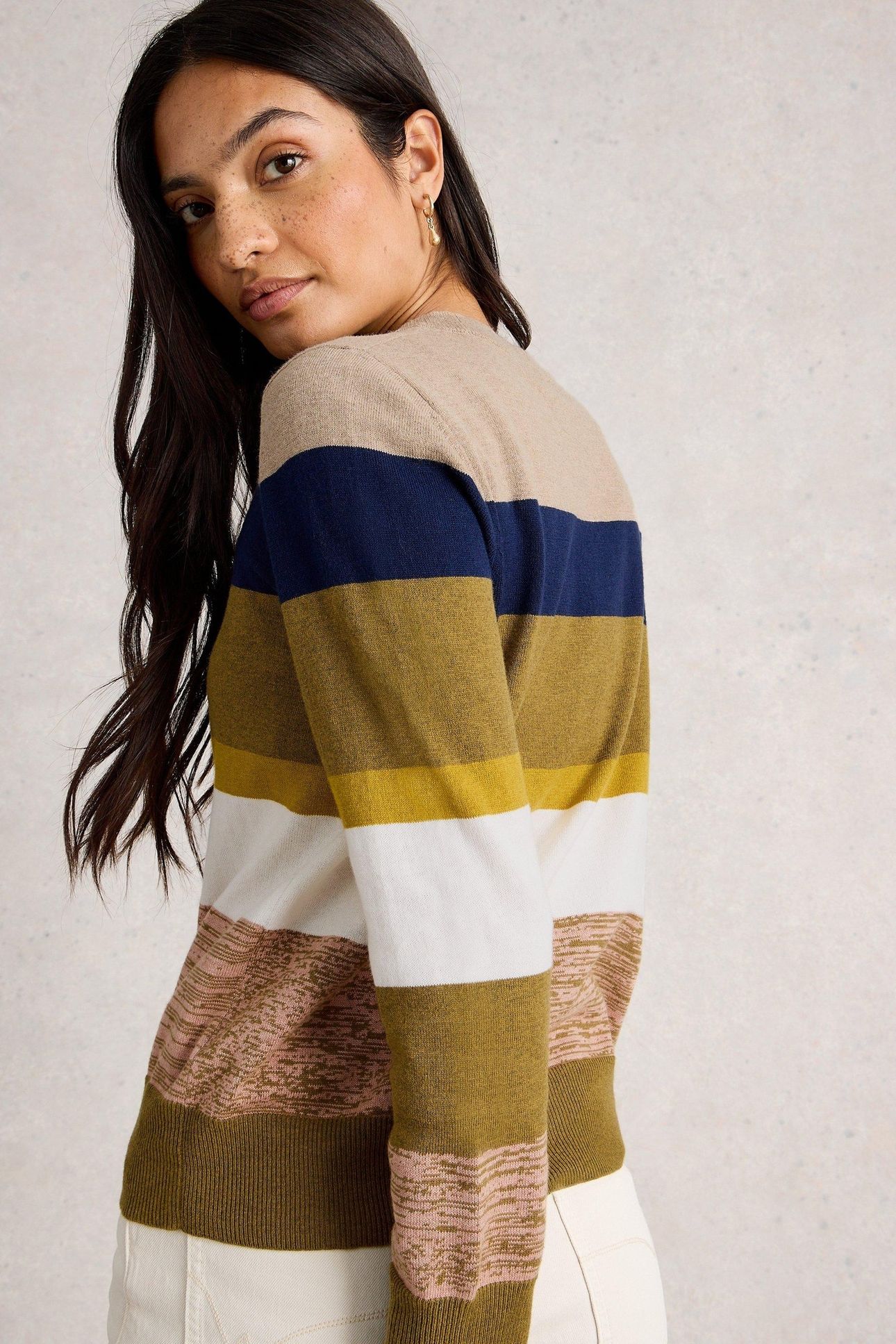 KATIE STRIPE JUMPER GREEN MULTI 2