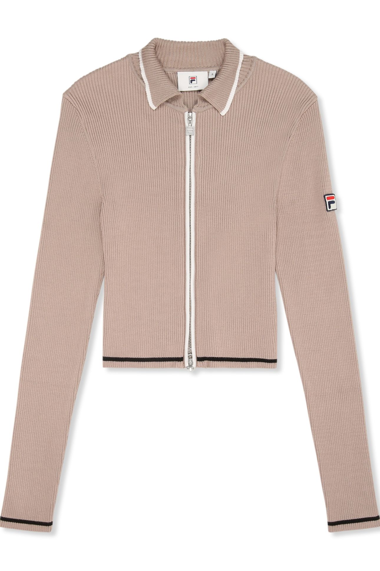 SIMONTE SLIM FULL-ZIP KNIT CARDIGAN TAUPE GRAY 5