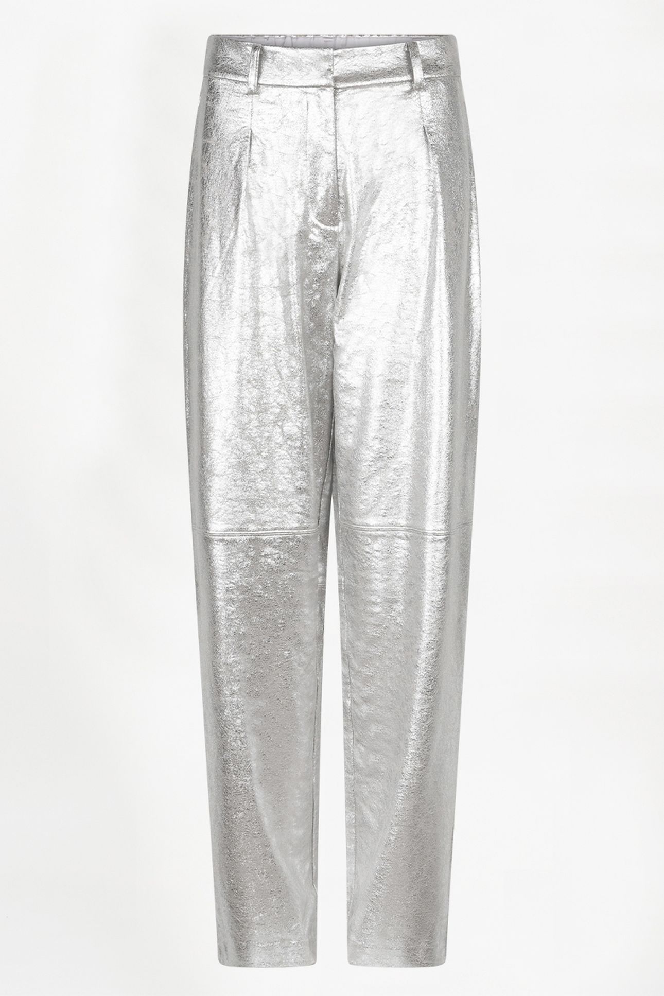 CHERI METALLIC FAUX LEATHER PANTS SILVER 3