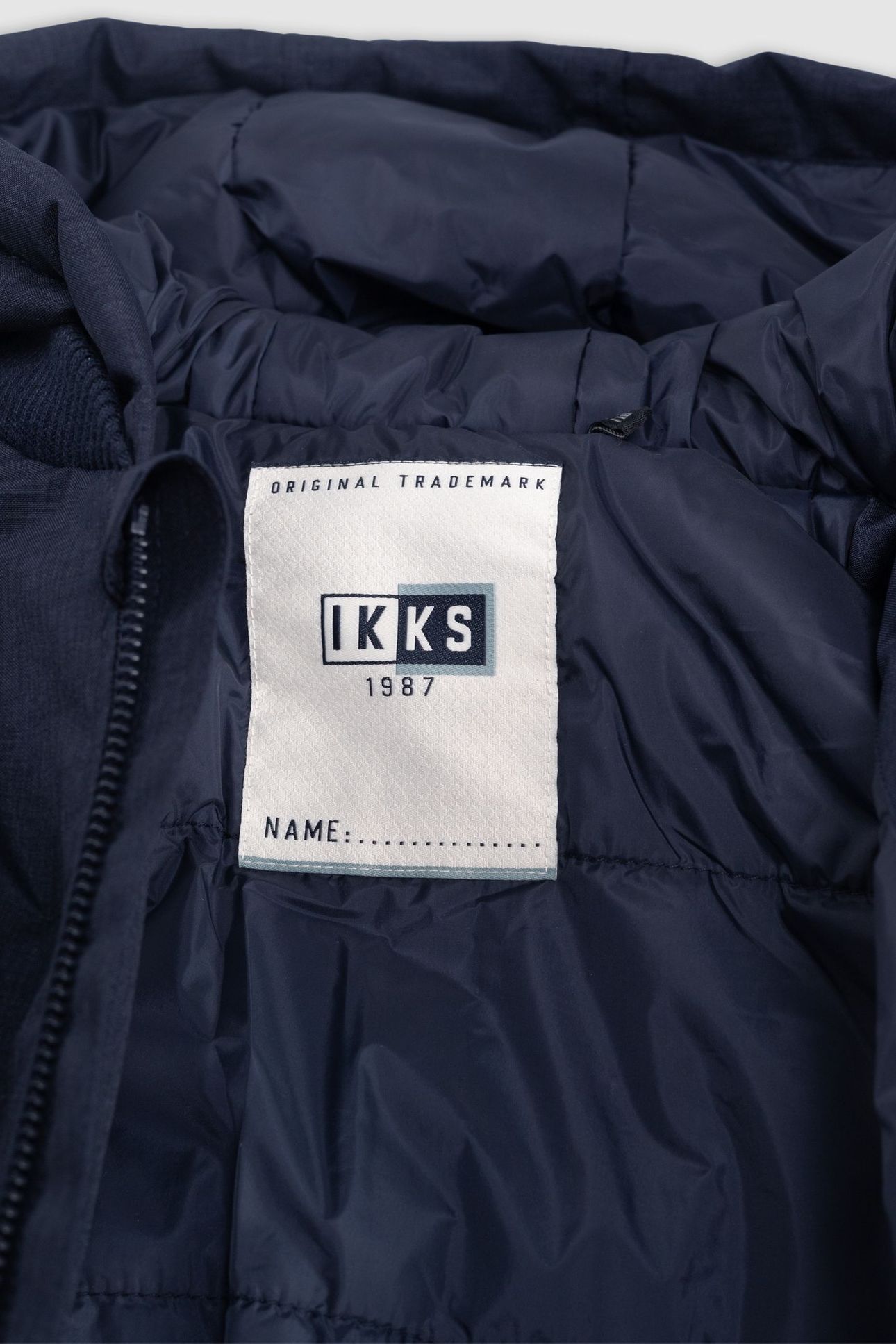 NAVY TWO-MATERIAL HOODED BOMBER 6