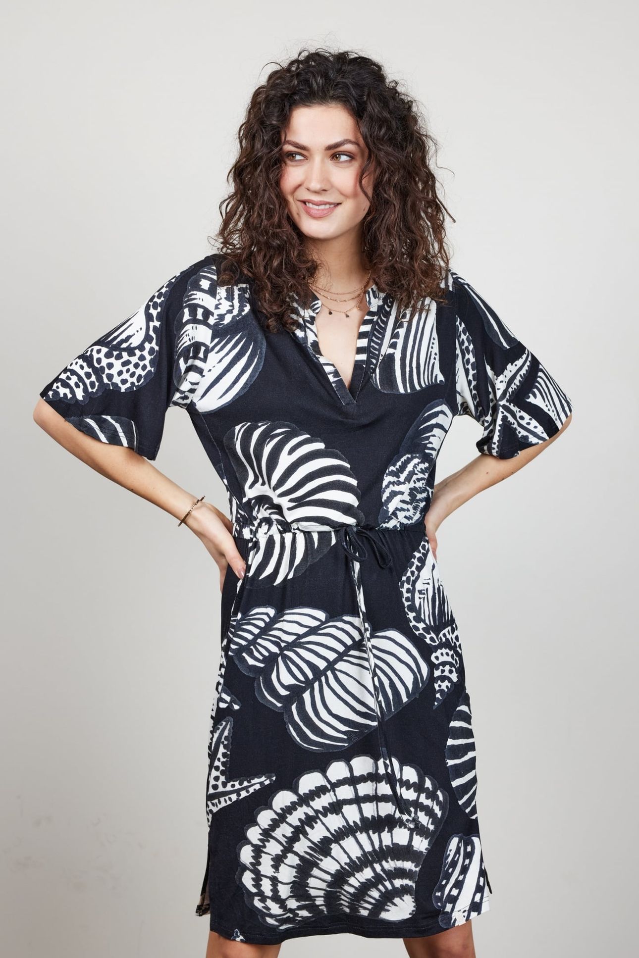 DRESS BAILY IN BLACK WITH SHELL SYMPHONY XXL PRINT 1