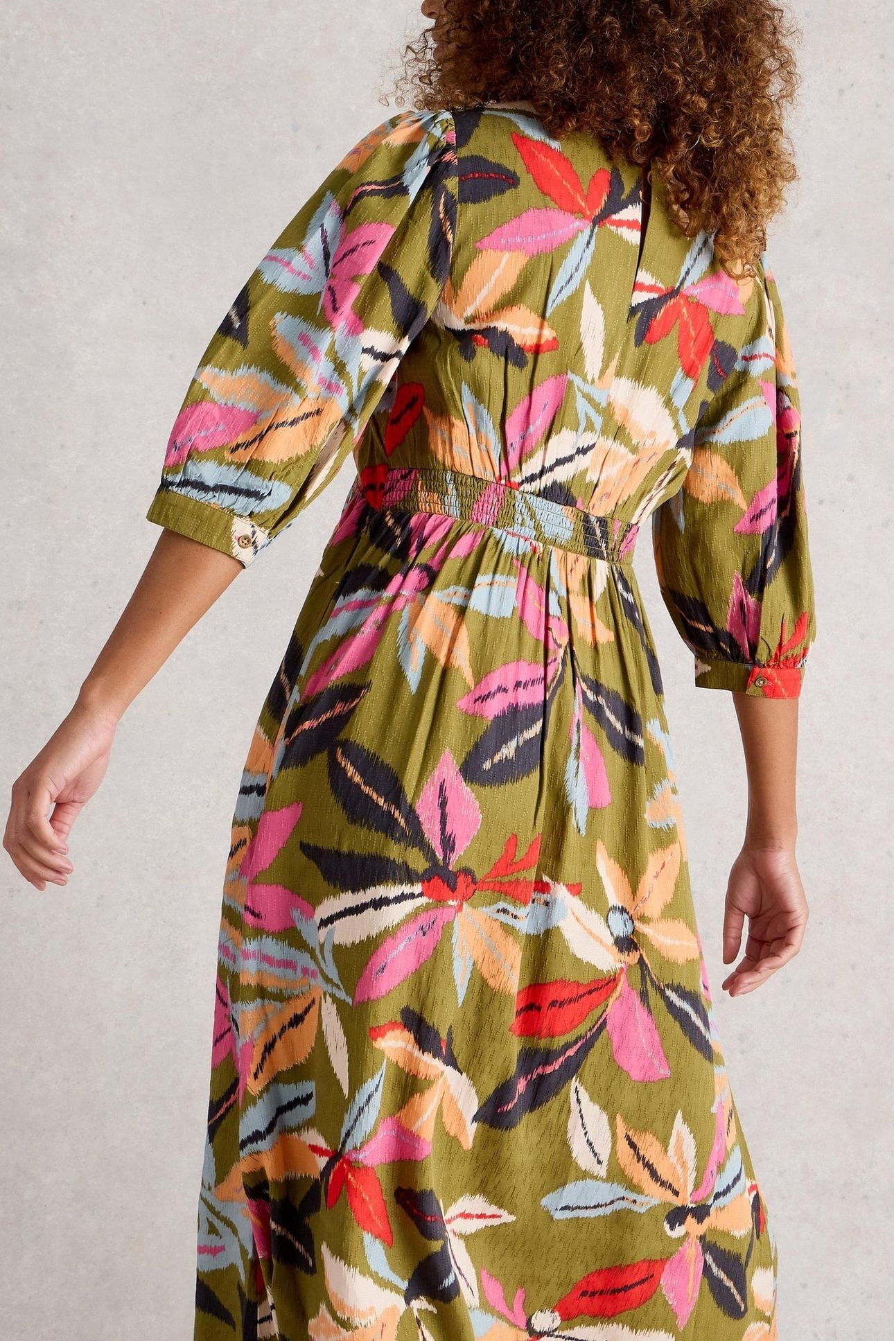 LUCY MIDI DRESS GREEN MULTI 2