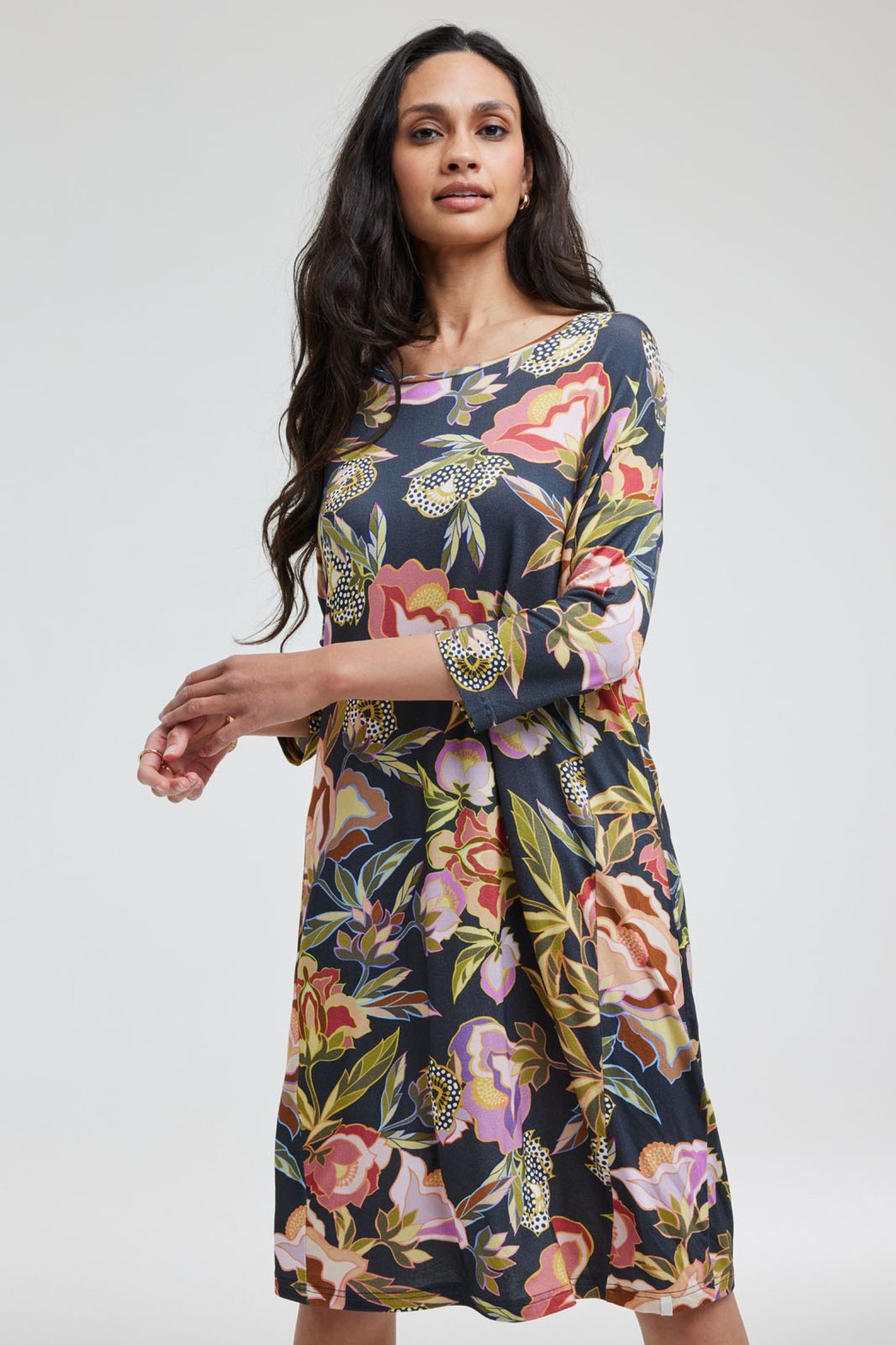 LOOSE DRESS FREEDOM GREY TWINKLE PRINT 2