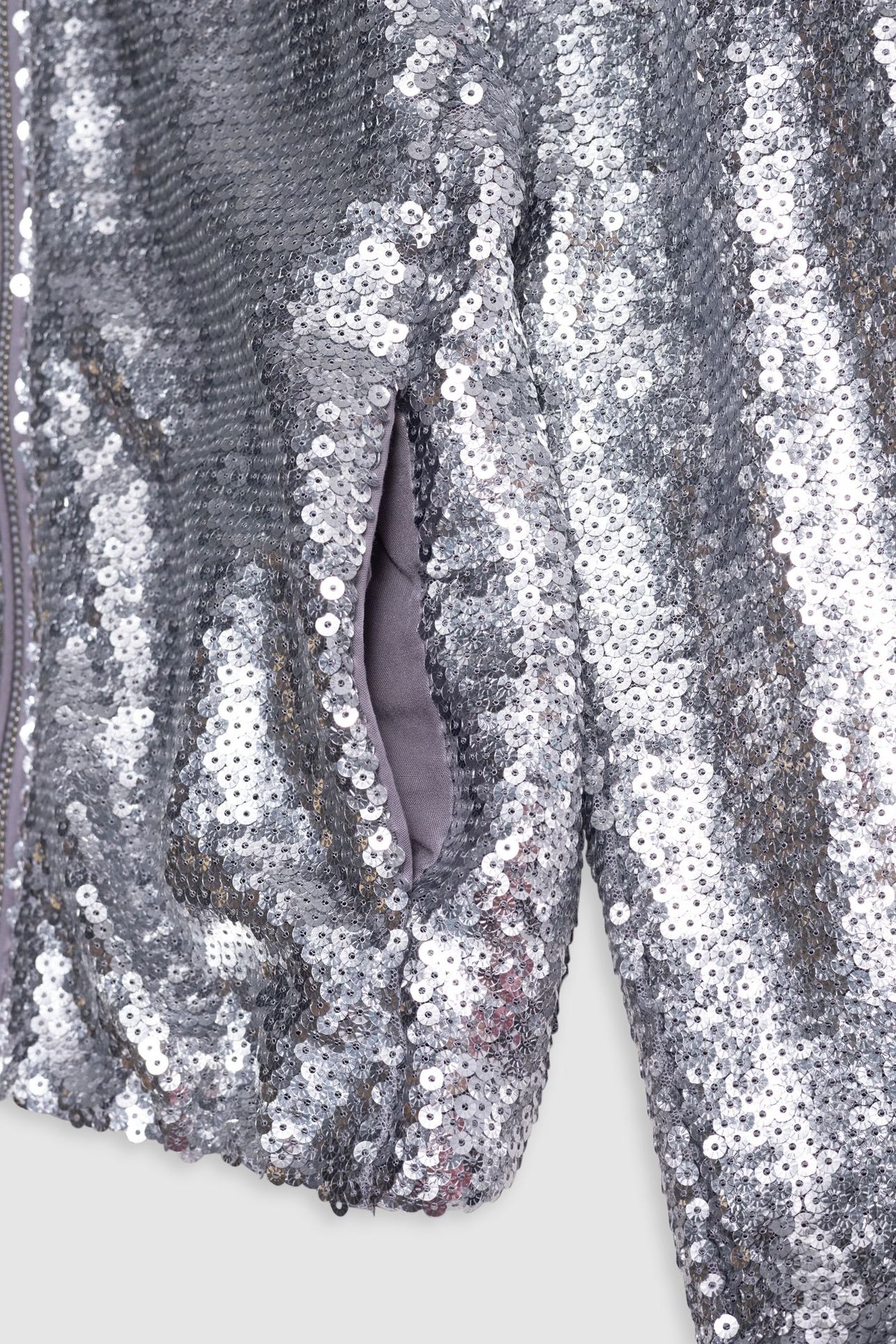 SILVER BOMBER WITH EMBROIDERED SEQUINS 5