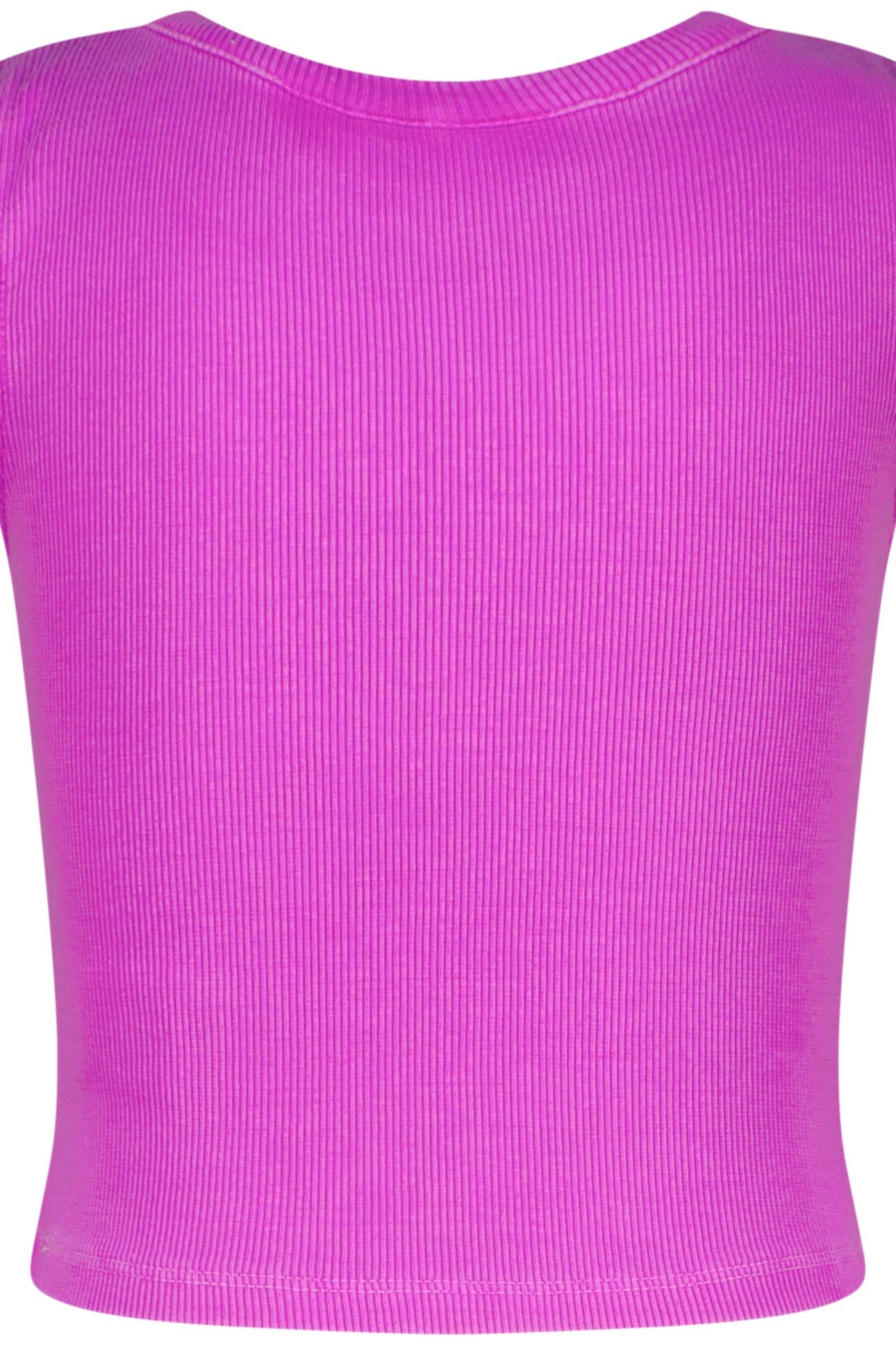 BASIC-CROP RIB TOP FLOWER PURPLE 3