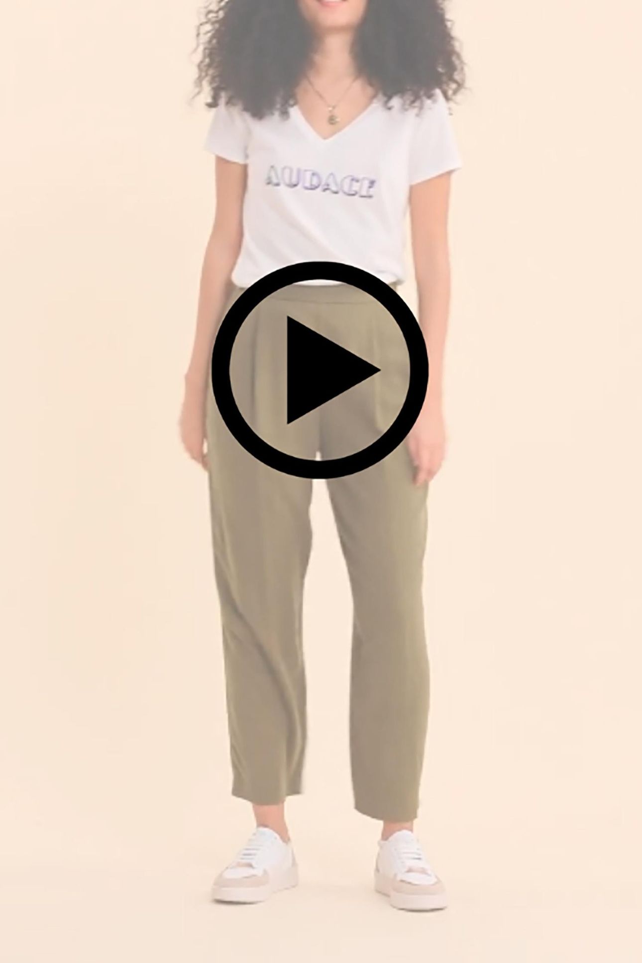 WHITE V-NECK T-SHIRT WITH METALLIC BLUE SLOGAN OFF-WHITE 3