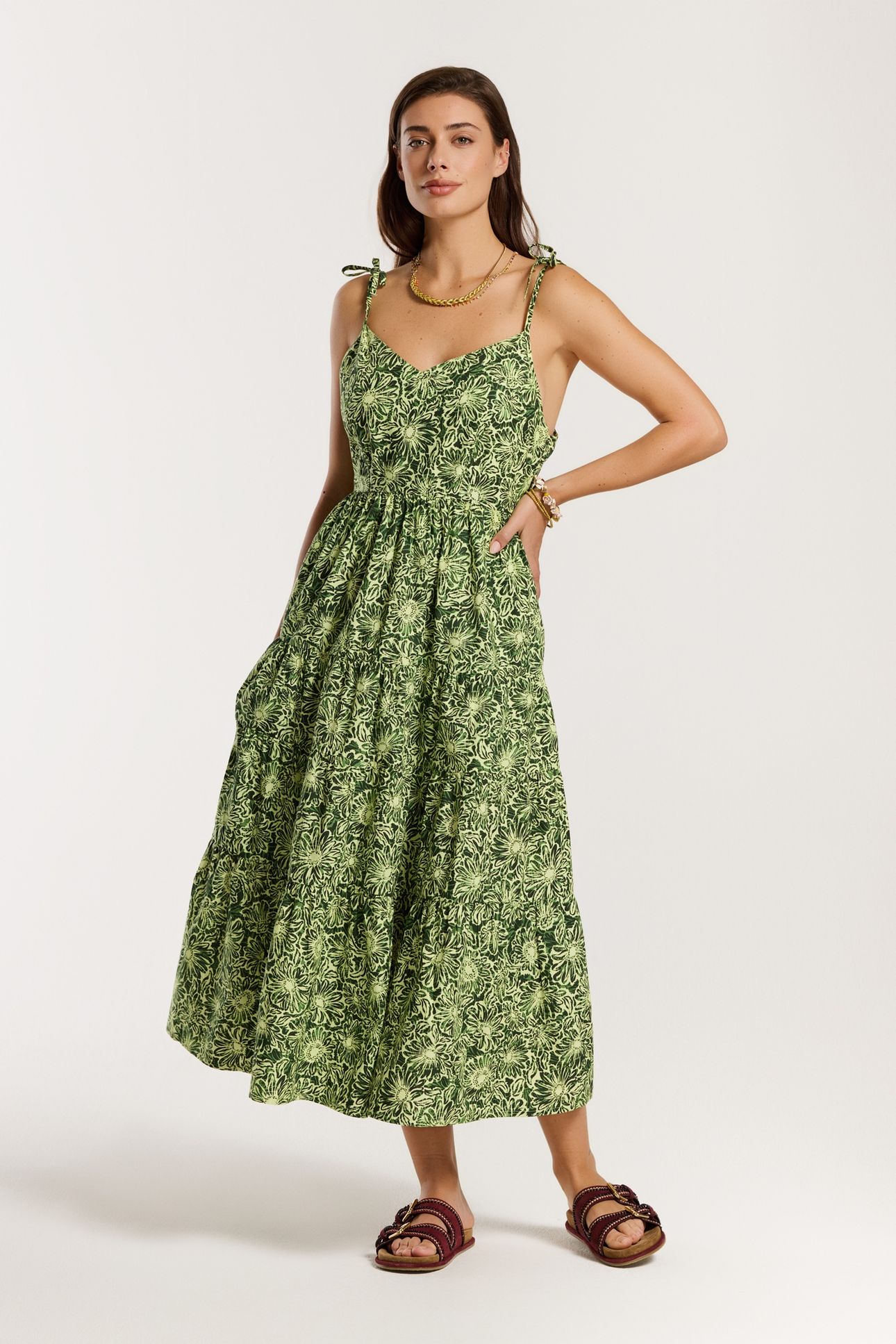 JOSIE DRESS DAISY BOUQUET GREEN DAISY BOUQUET 1