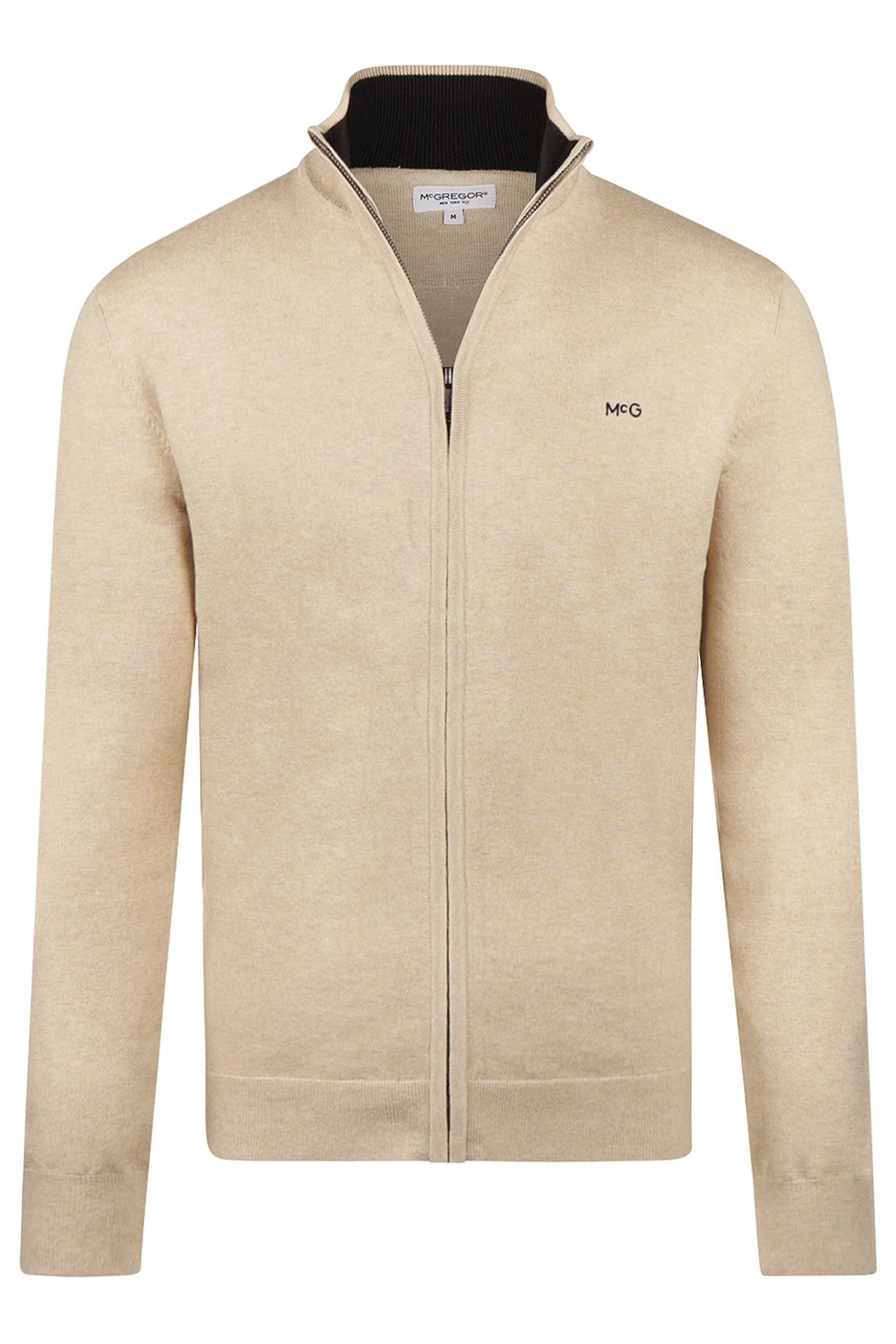 ZIP THRU CARDIGAN SAND 1